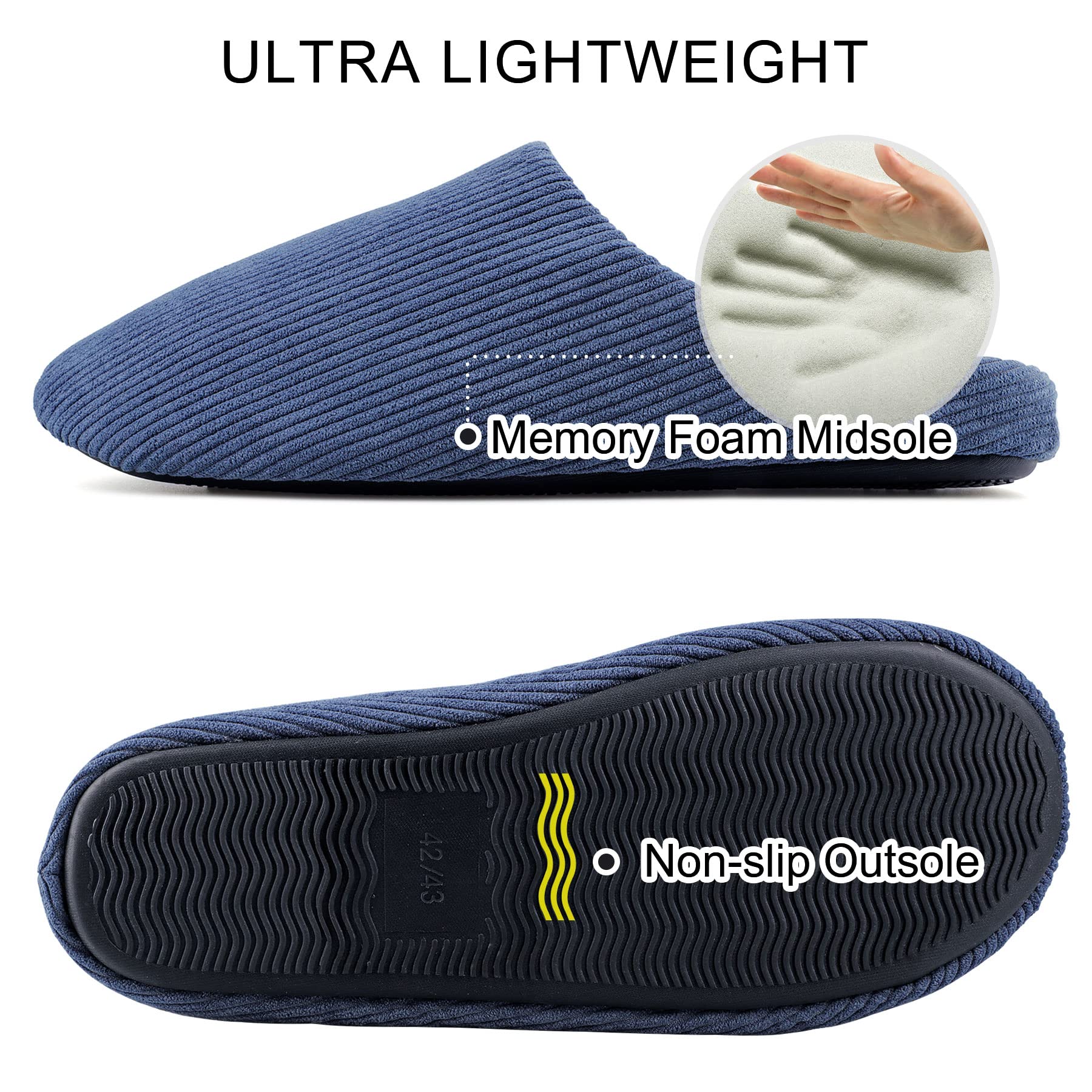 Knixmax Pantofole da Casa da Uomo Donna Memory Foam Pantofole Invernali Morbide e Calde Slippers