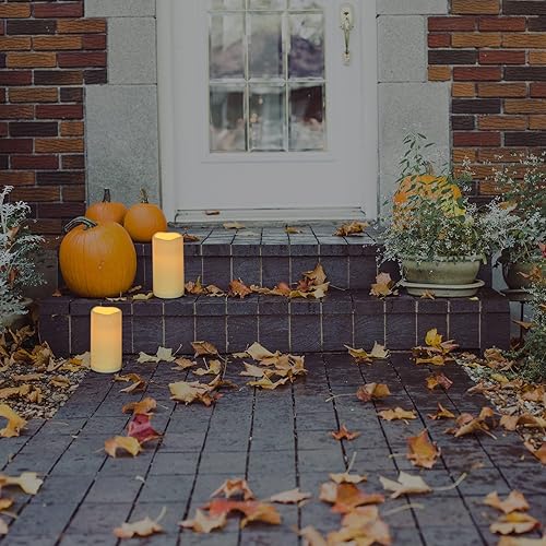 Miniatura 3 de wemarry Velas impermeables sin llama con control remoto, velas para interiores y exteriores (3 x 6 pulgadas de alto), 12 velas falsas LED para