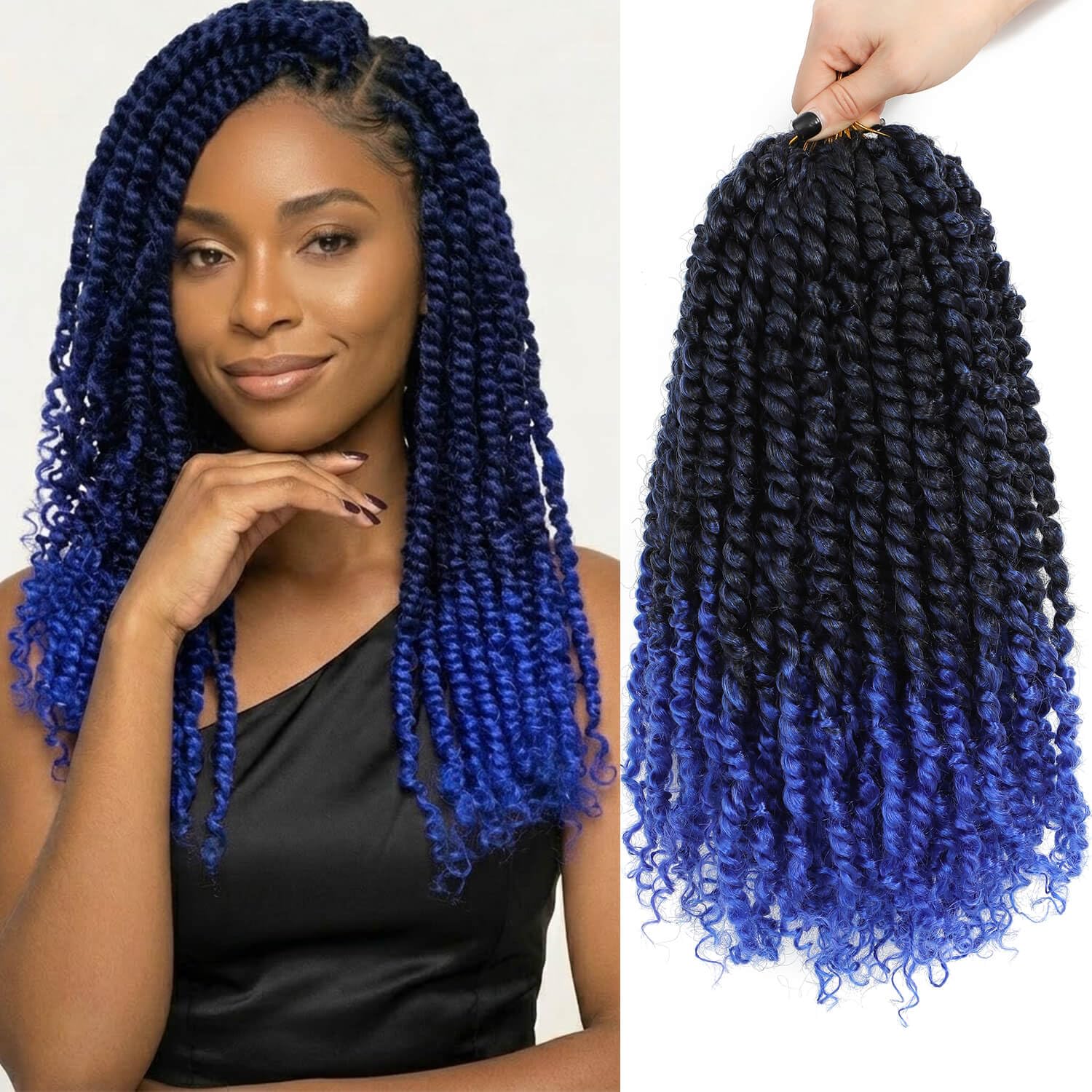 Amazon.com : Bestlove Blue Pre-twisted Passion Twist Crochet Hair