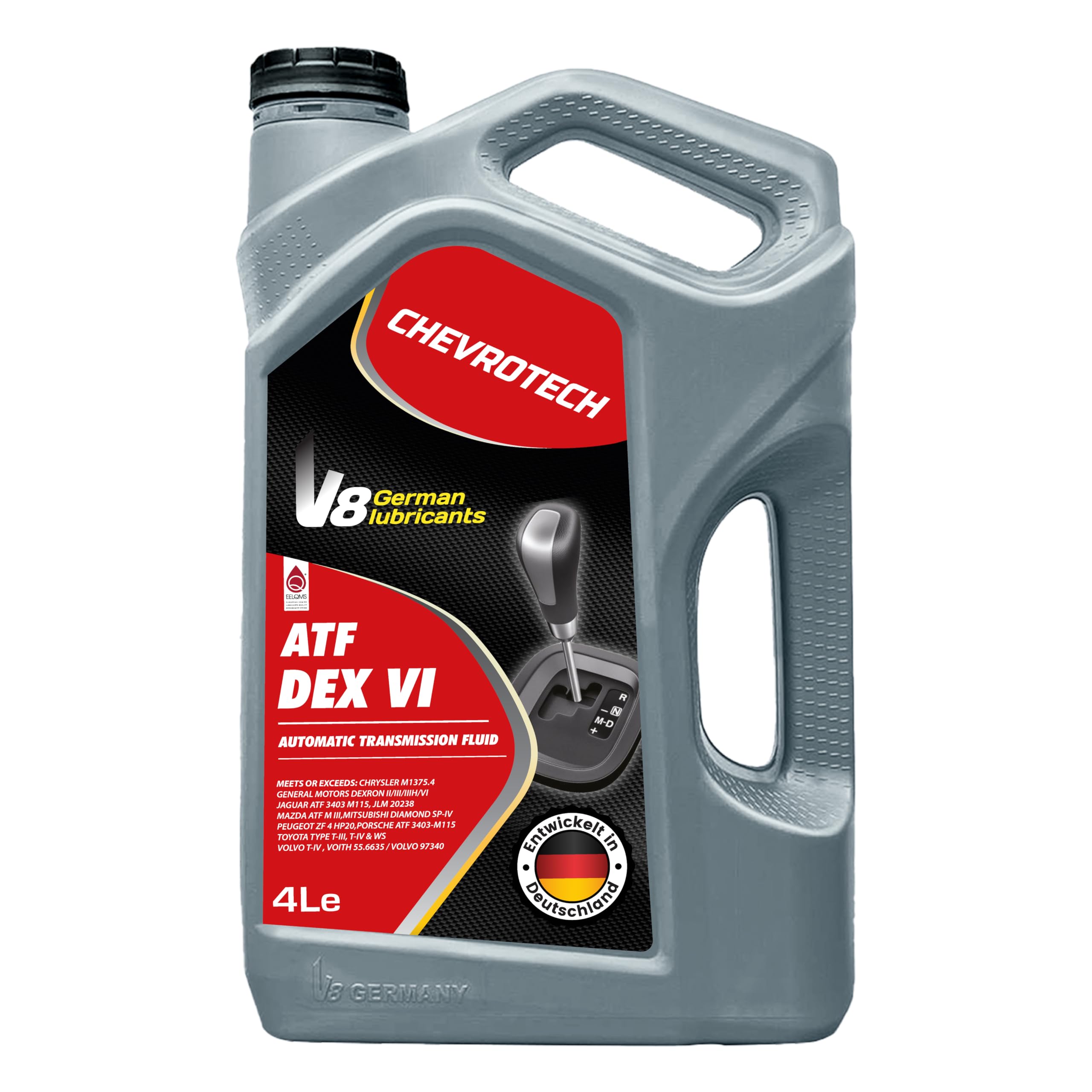 V8 German Lubricant, ATF DEX VI (6) Premium Automatic Transmission Fluid/Gear Oil - Delivers Smooth Gear Transitions, Advanced Lubrication, and Optimized Vehicle Performance, 4L