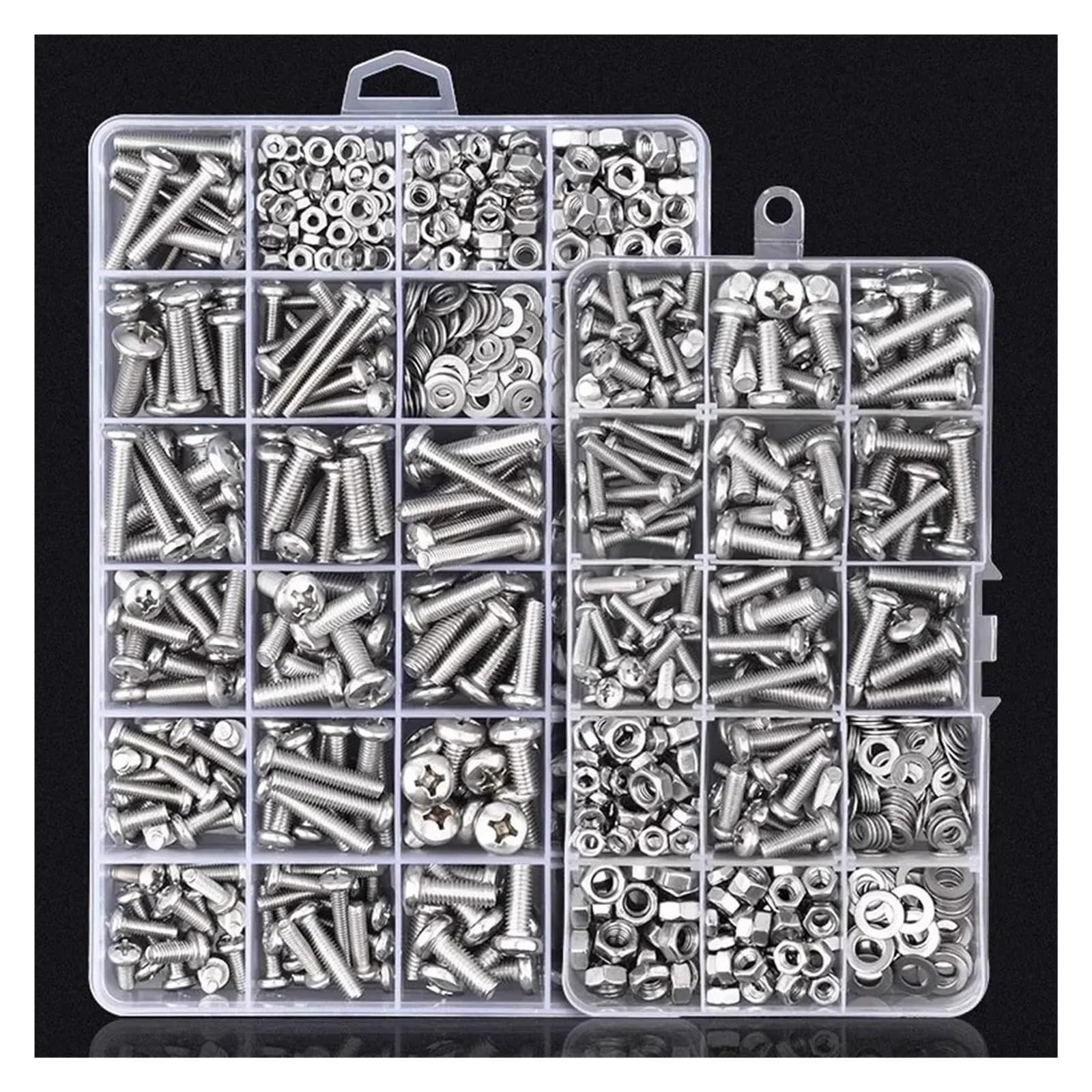 Heimwerker-Werkzeugkasten, Set Mit Selbstschneidenden Schrauben M2, M3, M4, M5 Und M6 – Inklusive Muttern, Kappen Und Unterlegscheiben(18 types-B-294Pcs)