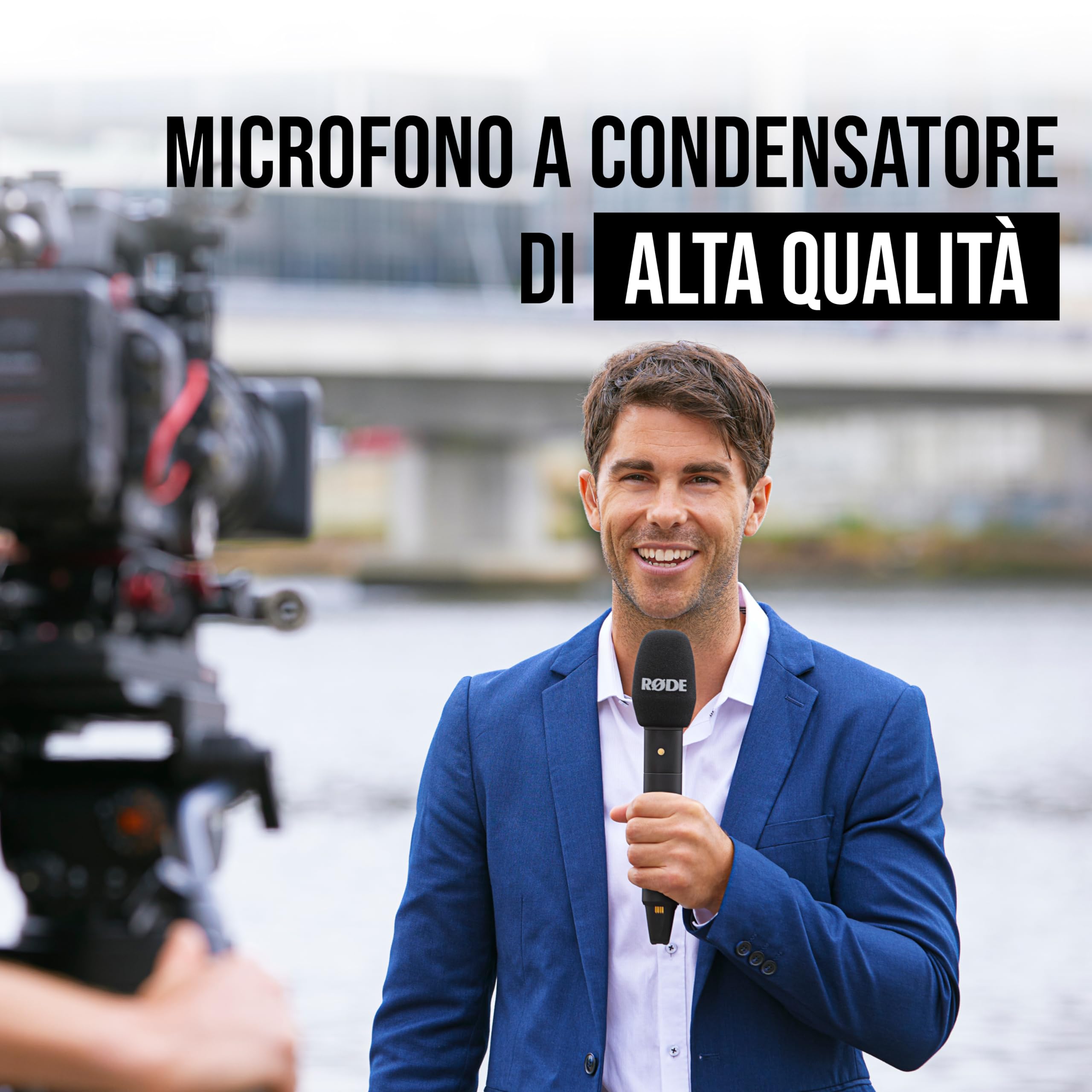 RØDE Interview PRO, microfono a condensatore palmare wireless con capsula di livello broadcast e registrazione integrata a 32-bit float per creazione di contenuti, media e interviste