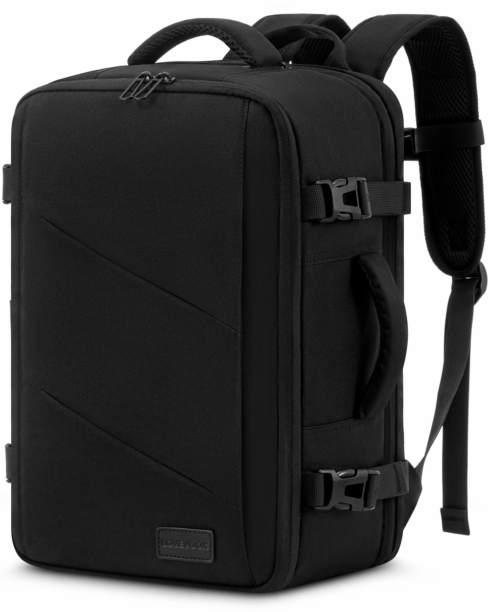 LOVEVOOK Zaino Ryanair 40x20x25 Zaino Da Viaggio Aereo Bagaglio A Mano Per Easyjet, 20 Litri Borse Da Cabina Grande Zaino Porta PC 14 Pollici Uomo Donna, Zaino Borsa Viaggio per Scuola Lavoro, Nero