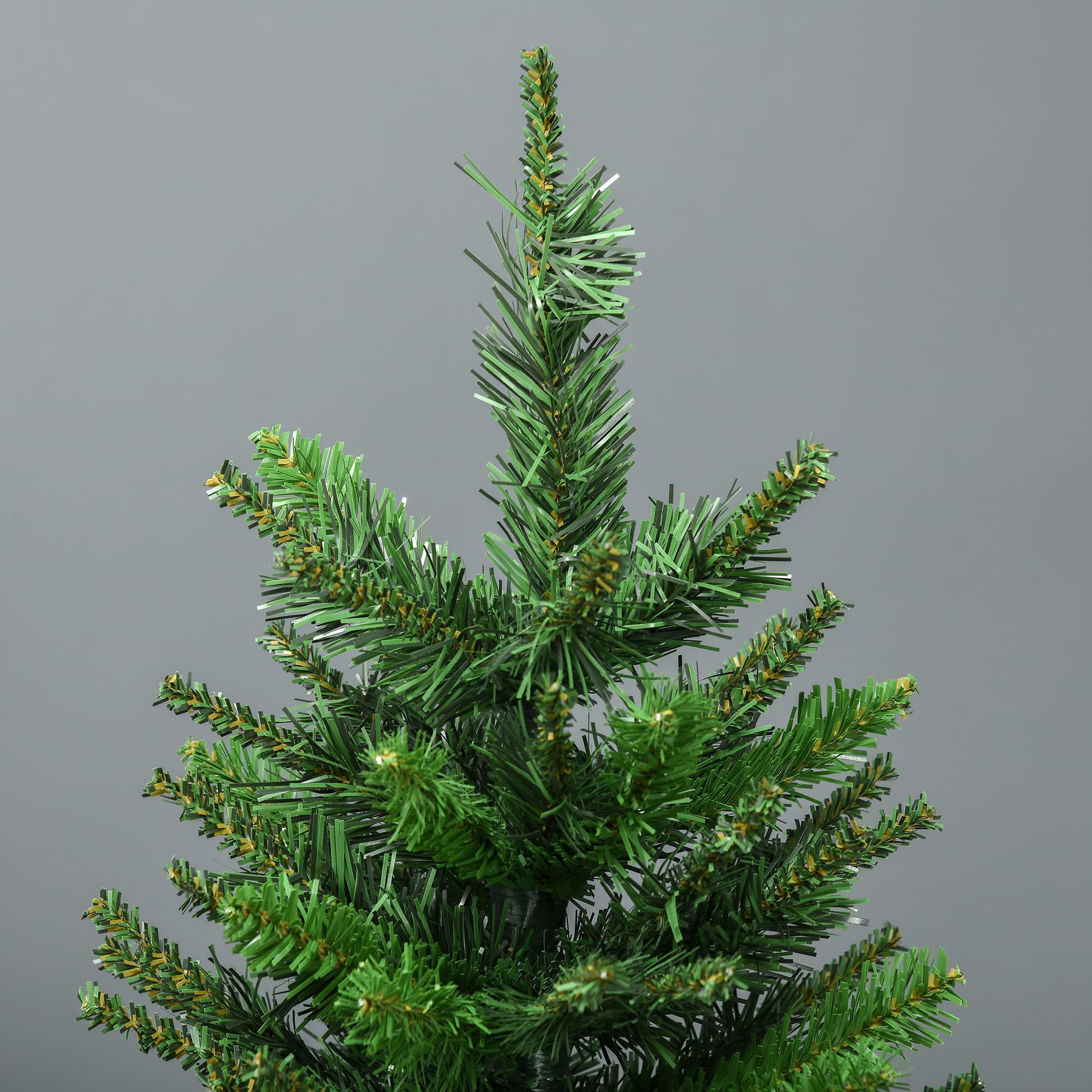 HOMCOM Sapin de Noël Artificiel 120 cm, 310 Branches, Arbre de Noël Vert | Plastique Ignifugé, Socle Pliable en Acier