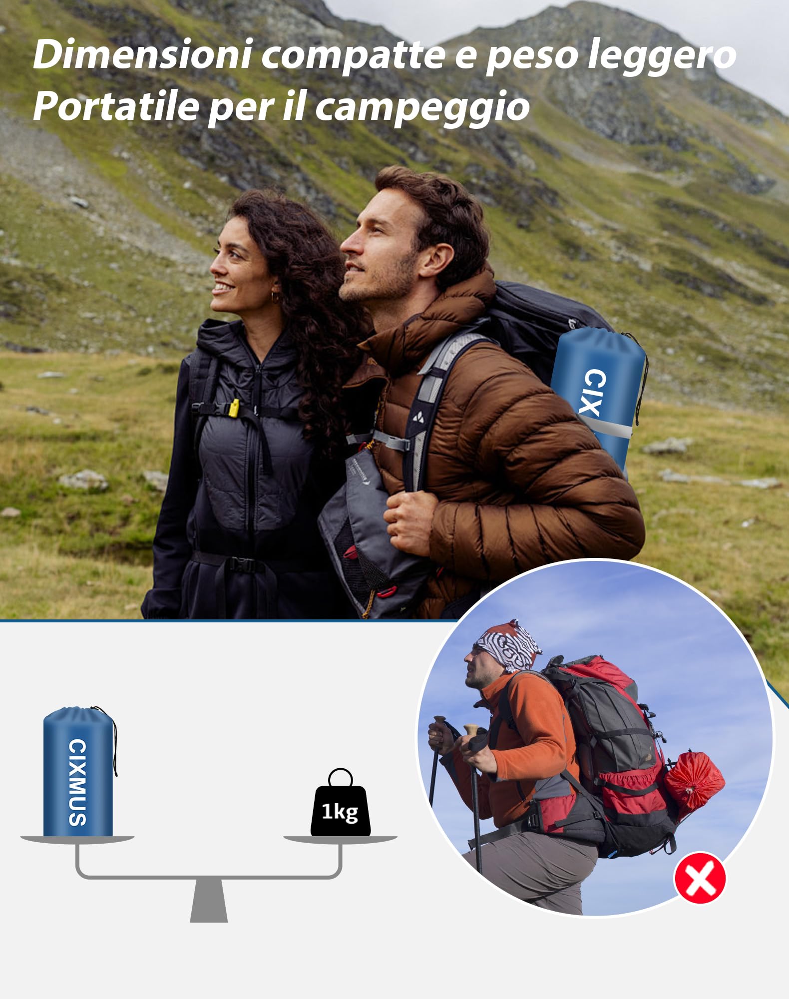 Materassino Gonfiabile Campeggio Singolo 12cm, Materassino Autogonfiante con Pompa a Pedale e Cuscino, Ultraleggero Portatile in 40D Nylon per Trekking, Tenda, Outdoor e Viaggi