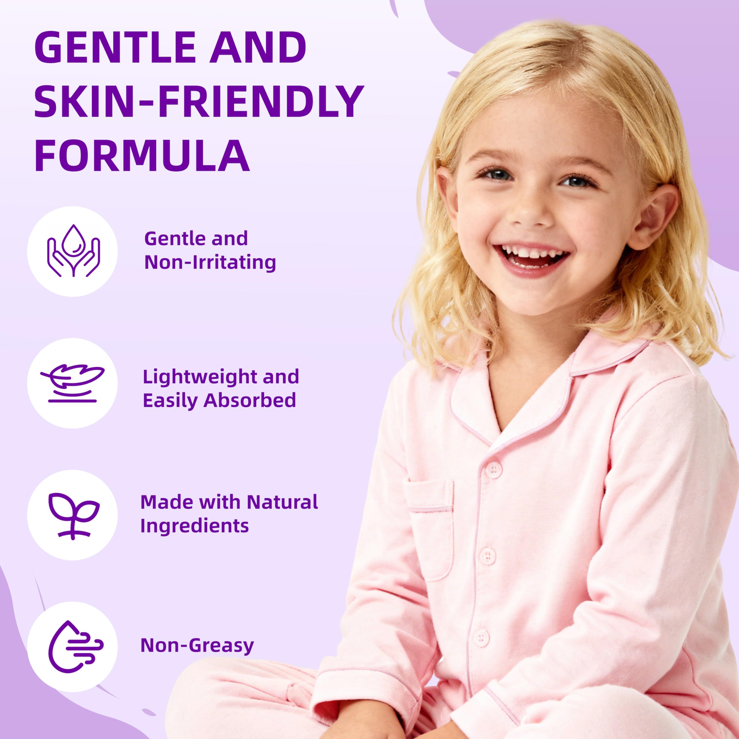 Magnesium Lotion for Kids & Babies, Lavender Magnesium Cream for Sleep, Soothing Relief & Relaxation, Topical Magnesium buttur, Apply to Legs, Arms, Stay Calm at During The Night (4 oz, Lavender)