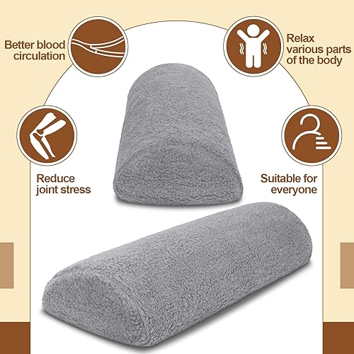 Miniatura 5 de Cojín reclinable para reposapiés para sofá con funda para media luna, almohada debajo de la rodilla, para dormir de espalda y aliviar el dolor, 19.7