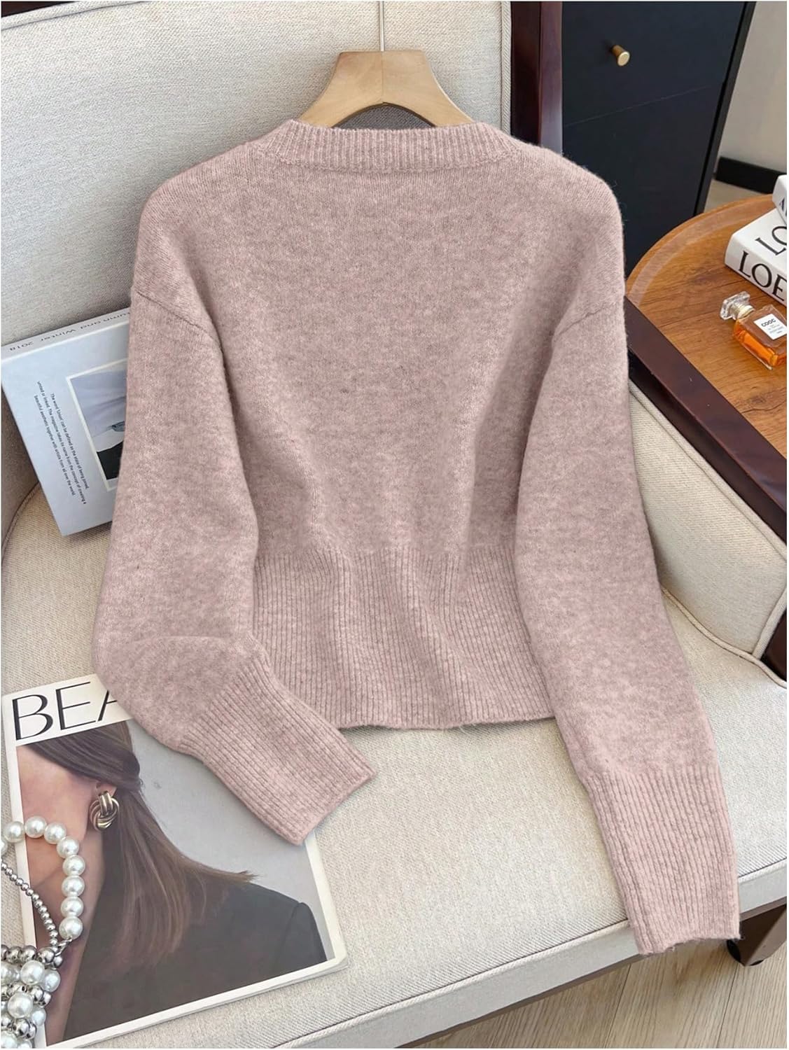 GORGLITTER Women's Cropped Cardigan Sweaters Lightweight Knit Sweater Cute Button Up Cardigans Trendy Fashion Clothing