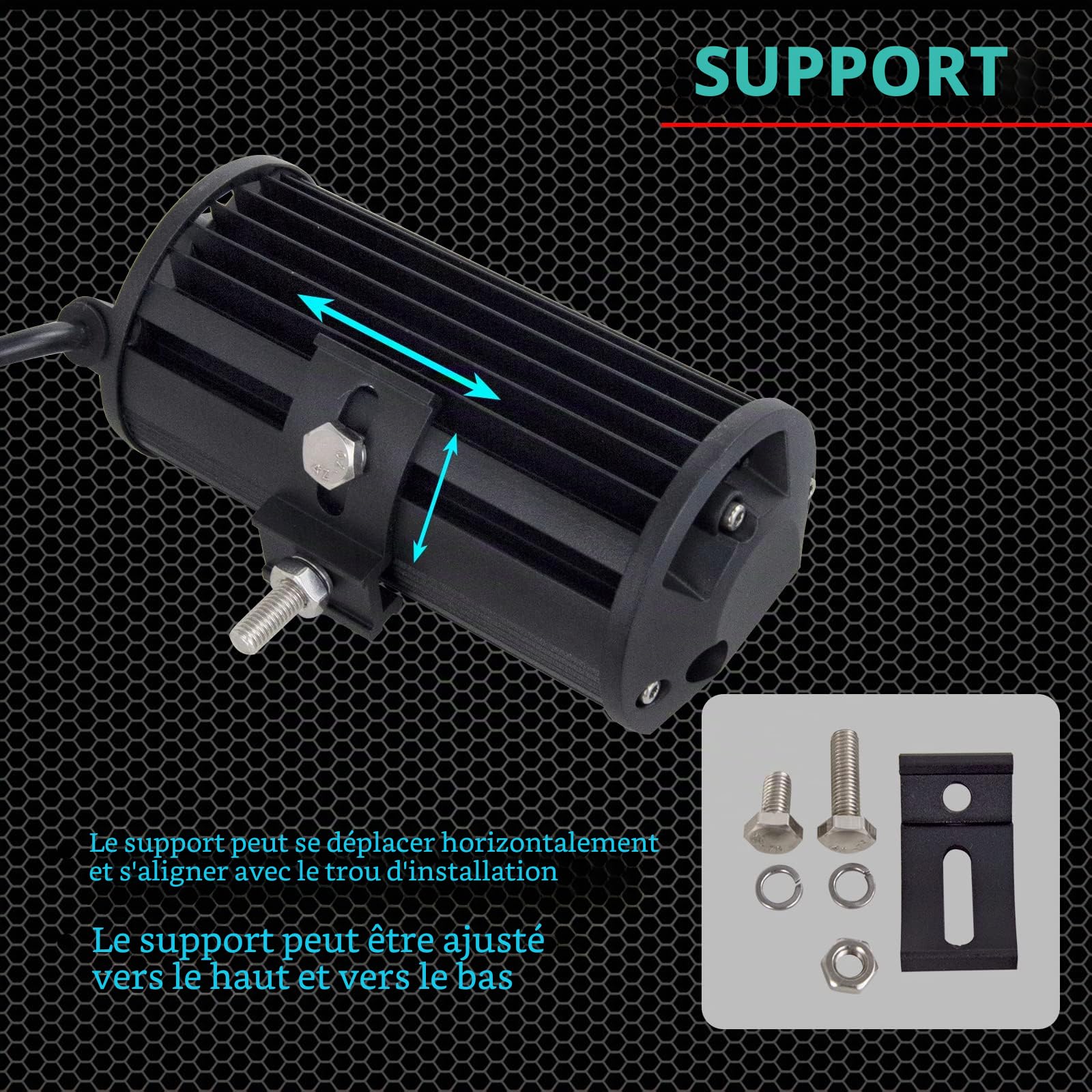 RIGIDON 4x Phare de Travail Led, 7 Pouces 18 cm 120W Projecteur Led Voiture