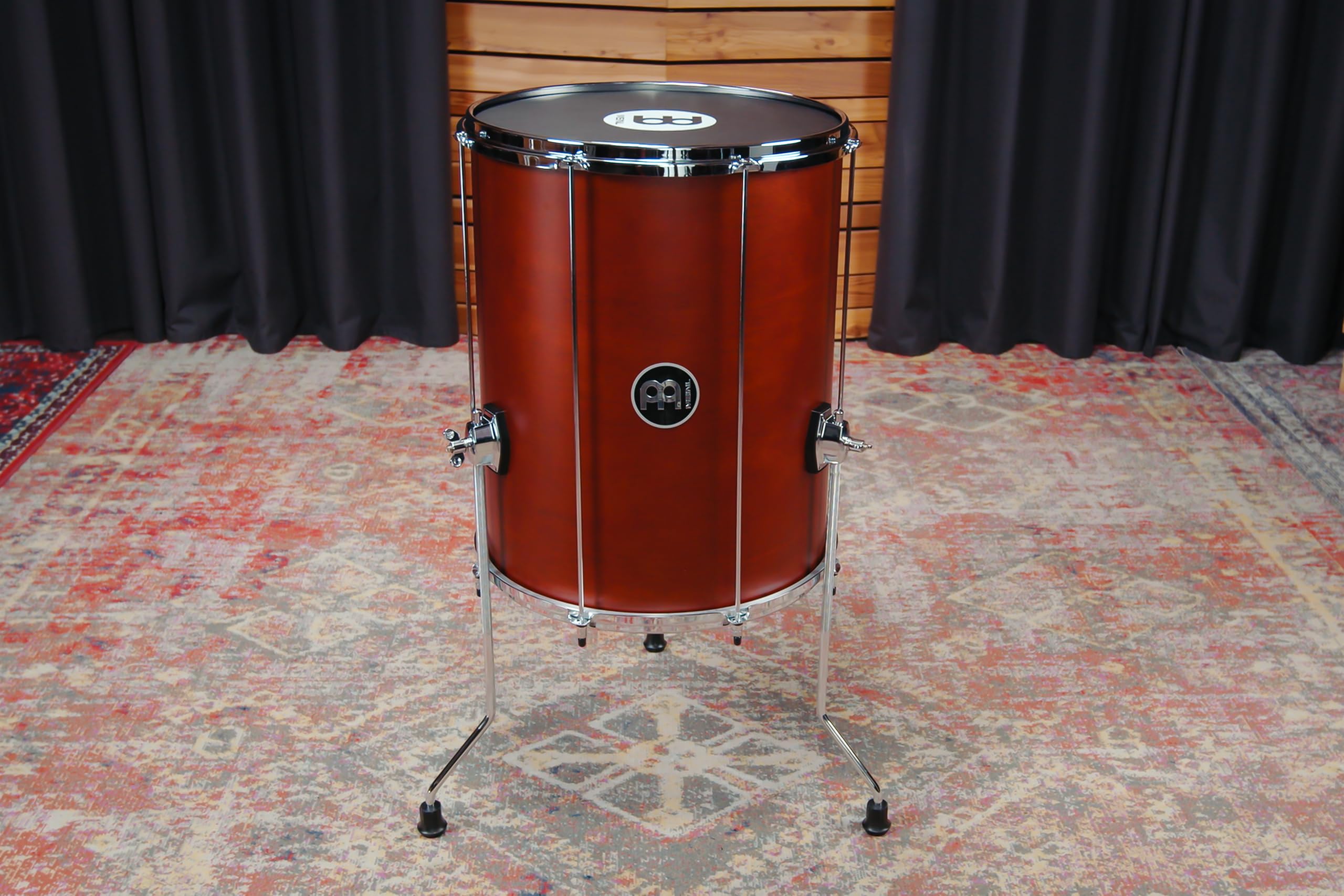Meinl Percussion Traditional Wood Surdo – Piccolo Tamburo Samba – Altezza Regolabile – 16-Pollici Diametro – 20-Pollici Altezza – Hardwood, Brown (SU16-L-AB-M)