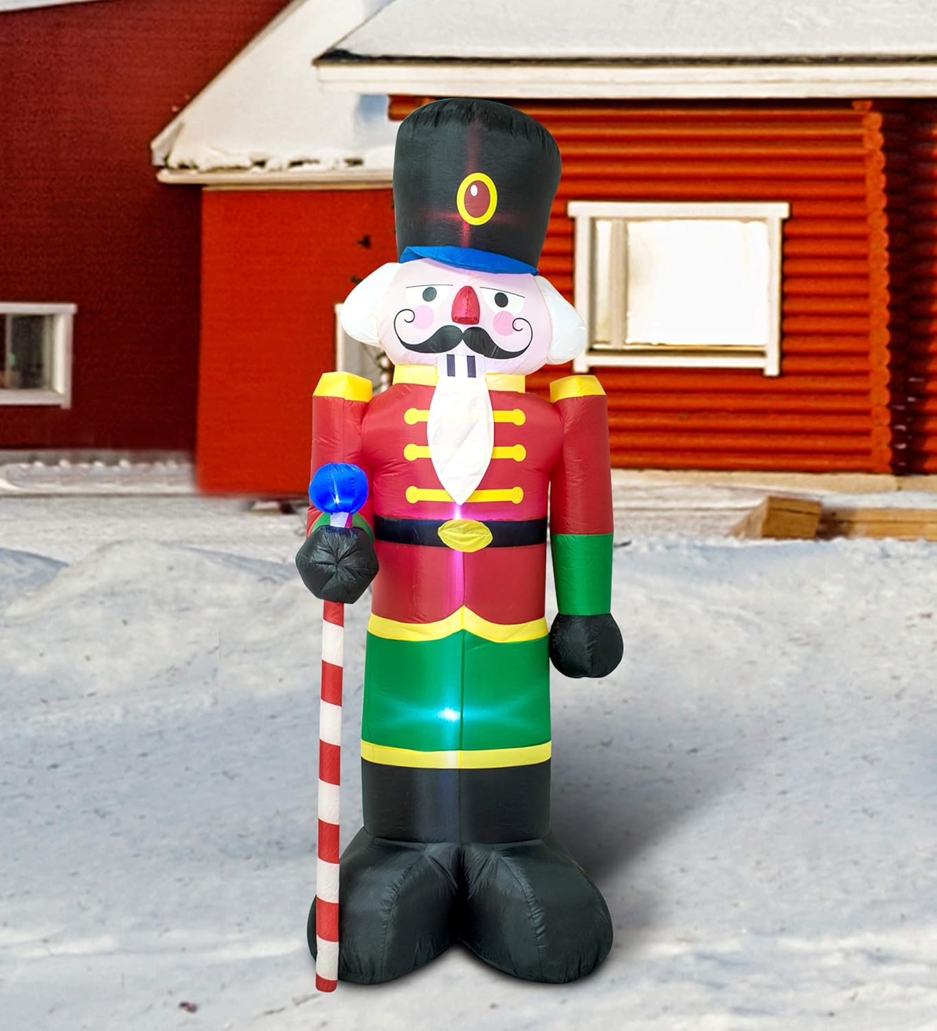 AJY 8 Feet Christmas Inflatable Nutcracker Soldier Holiday Lighted Blow