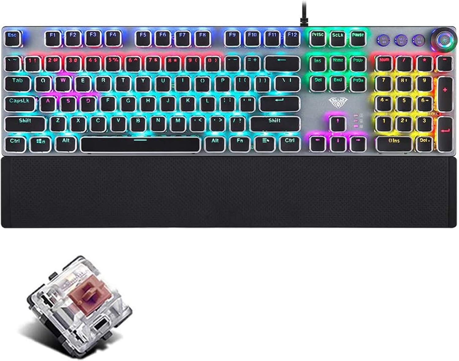 Fеаturеd Prоduсt Gaming Mechanical Keyboard, Metal Panel104 Anti-ghosting Keys,Brown Switches,Led Backlit,USB Wired, Wrist Rest,Good for Game and Office,for Computer PC Desktop Laptop(2088-Black) ❤ Crаzу Dеаlѕ Gaming Mechanical Keyboard, Metal Panel104 Anti-ghosting Keys,Brown Switches,Led Backlit,USB Wired, Wrist Rest,Good for Game and Office,for Computer PC Desktop Laptop(2088-Black)
