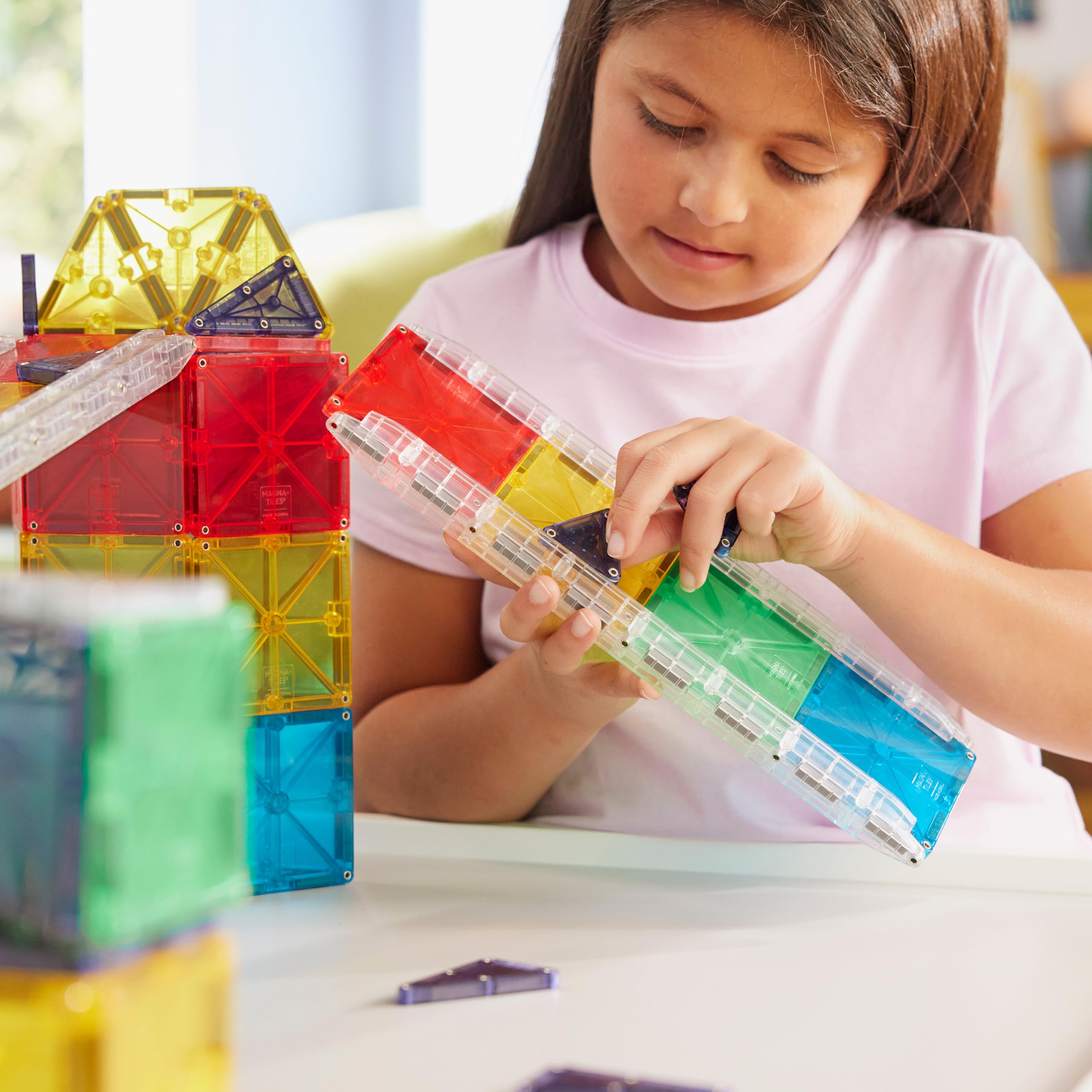 Magna-Tiles Rail Racers Rail Pack Magnetic Construction Set, The Original Magnetic Building Brand