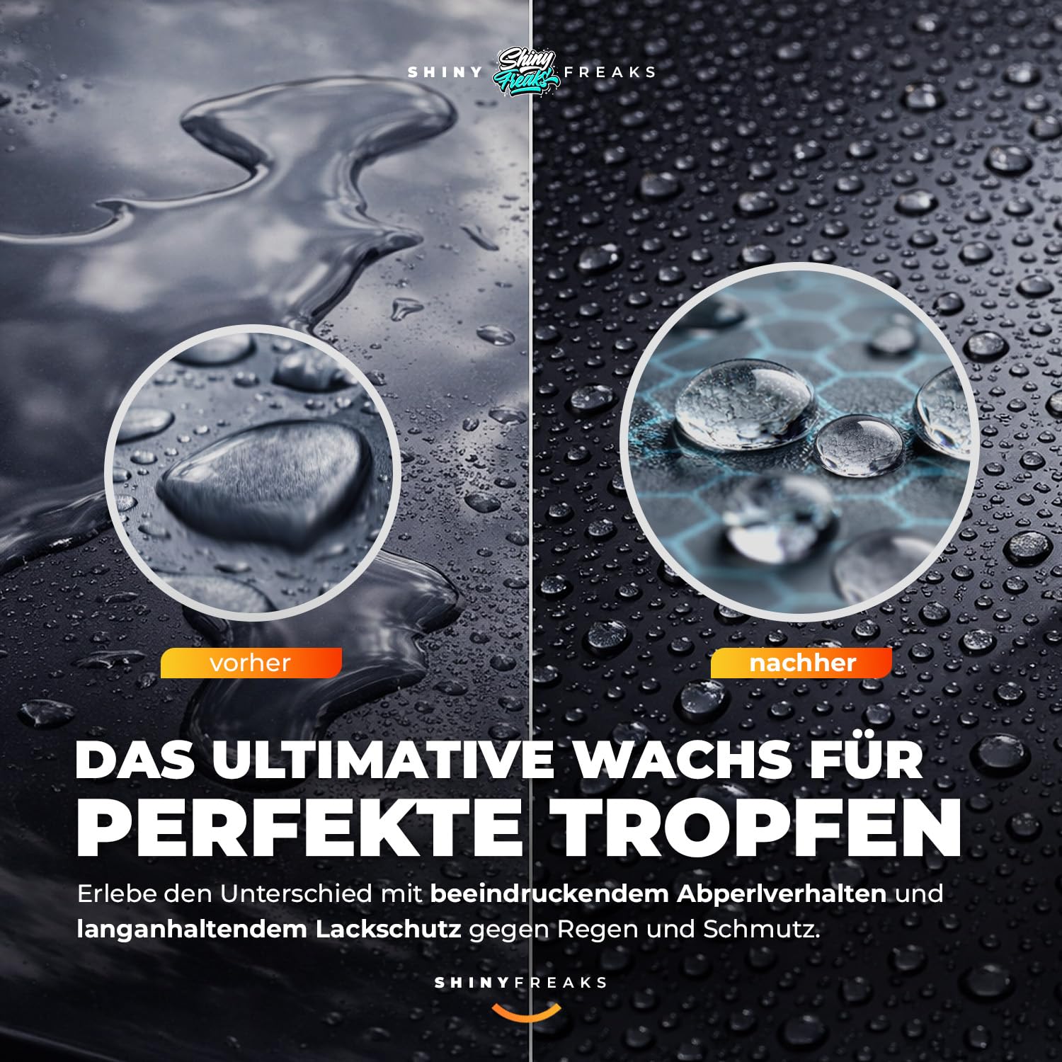 Swippy Ceramic Carnauba Wax (200ml) Premium Autowachs + Shiny Freaks Mikrofasertuch | Lackversiegelung mit extremem Abperleffekt - Keramikersiegelung Auto für starken Lackschutz & Glanz | 2-teilig