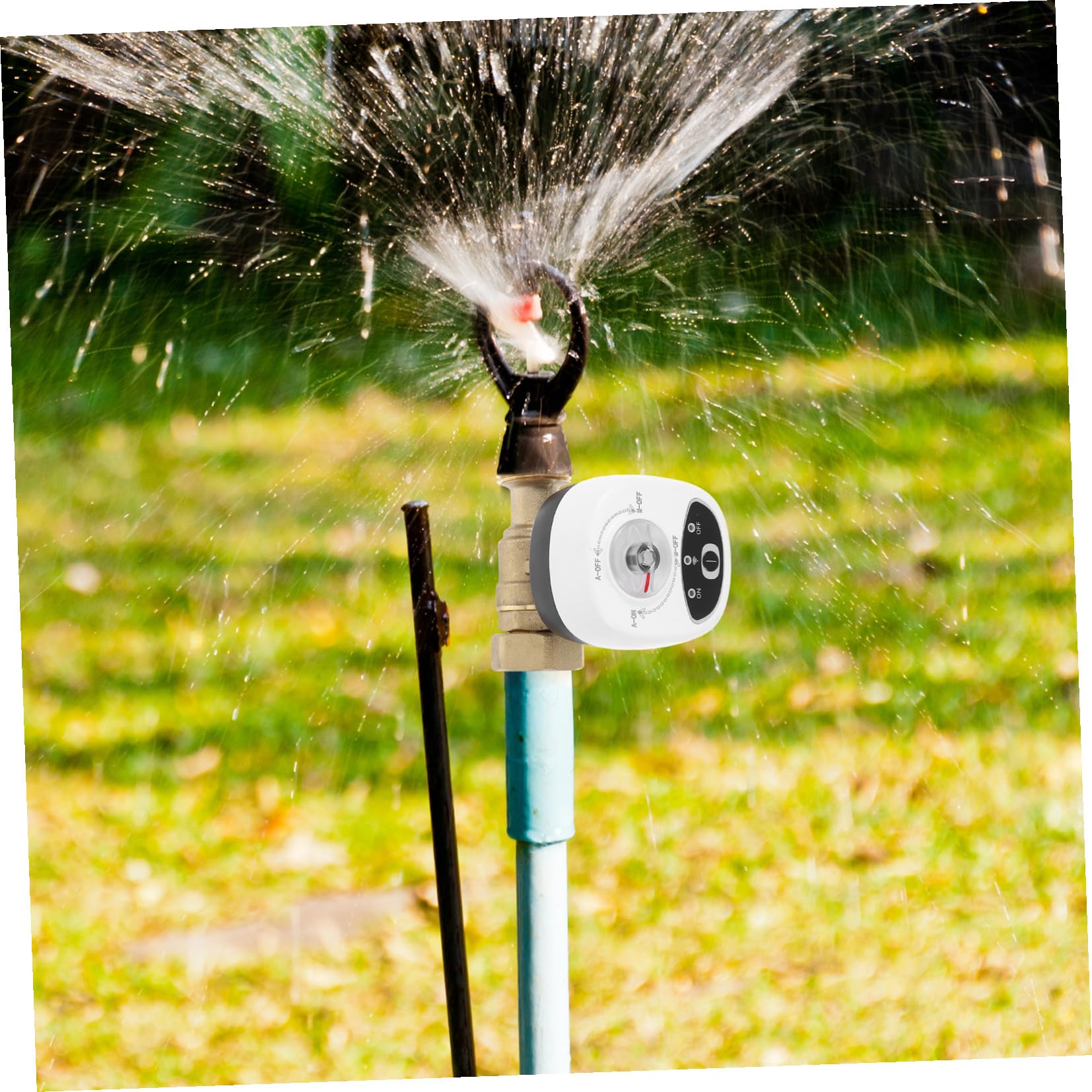 POPETPOP Válvula de Agua Inteligente Wifi Válvula de Cierre Automática con Temporizador y Alarma Fácil de Instalar en Material PC y Abs para Control del Agua en Sistemas de Riego