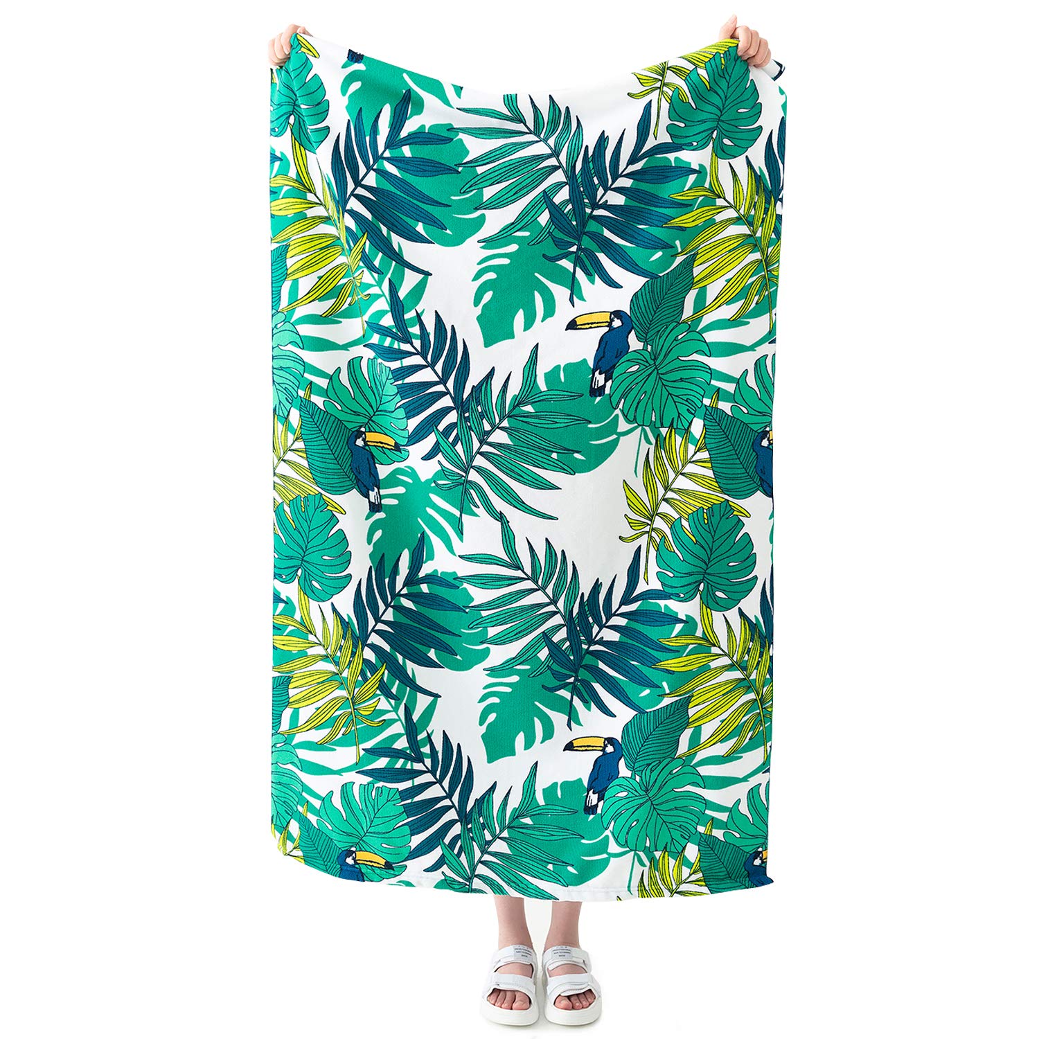 NovForth Oversized Beach Towel 41x73inch Extra Large Microfiber Striped Sand Free Pool and Swim Towels Quick Dry for Adults and Kids Super Absorbent