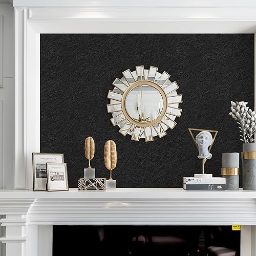 Miniatura 3 de Zeeko Papel tapiz negro texturizado negro, papel tapiz 3D tradicional, papel tapiz de baño para decoración de dormitorio, papel tapiz apto para