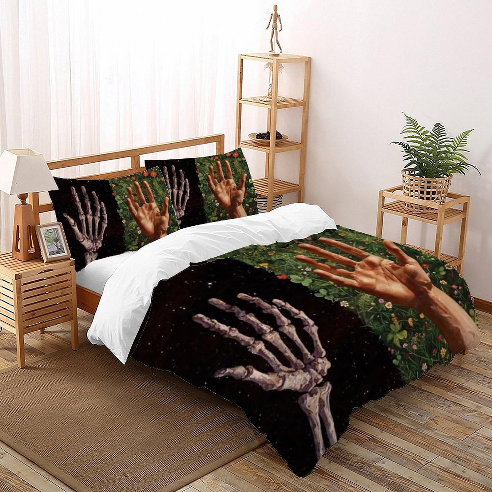 Housse de couette King 220x240cm en microfibre imprimée 3D symétrique pour lit enfant avec zip