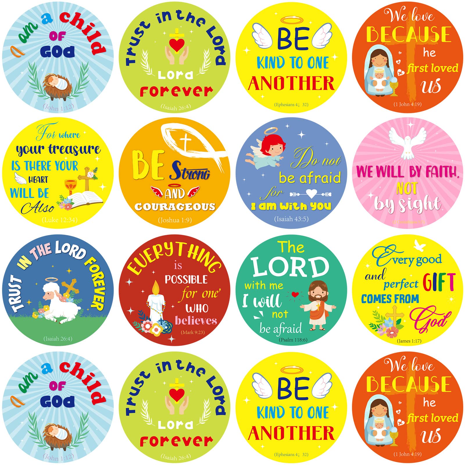 Buy 480 Pieces Bible Verse Stickers for Kids Christian Stickers Prayer