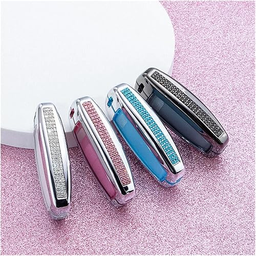 Miniatura 4 de Funda de metal con diseño de diamante para llave de automóvil, compatible con Audi A6 C8 A7 A8 Q8 2020 2021 (color negro)