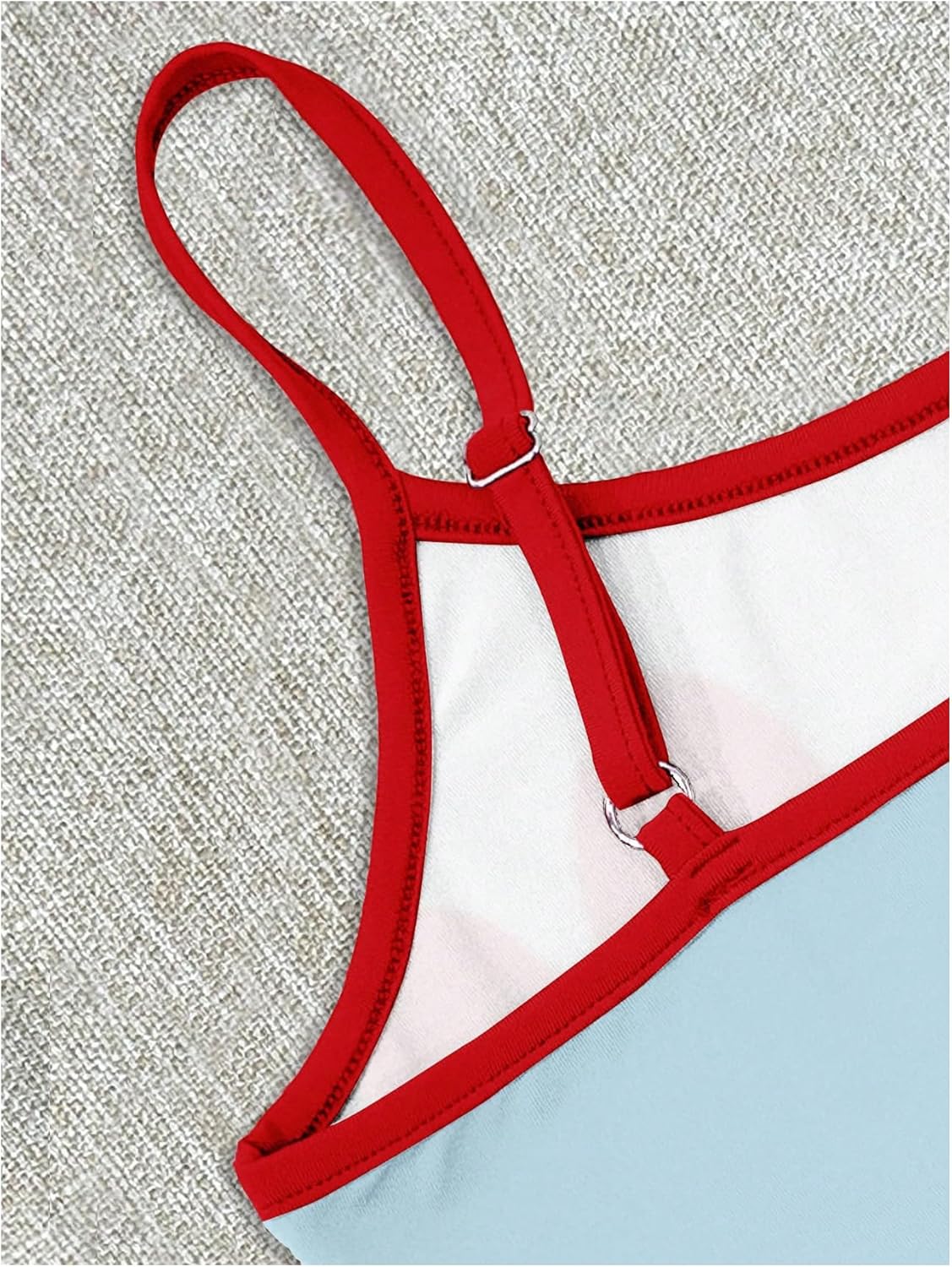 Women's Floral Summer Camisole Tops Y2K Contrast Binding Spaghetti Strap Crop Cami Tank Top - Image 4