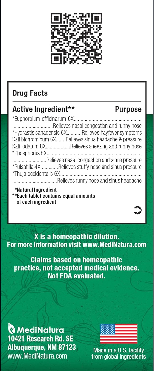 MediNatura BHI Multi Symptom Flare-Up Defense Bundle Sinus Relief Tablets (100) Mucus Relief Tablets (100) + Allergy Relief Tablets (100) Homeopathic Relief - Fast-Acting, Quick-Dissolve