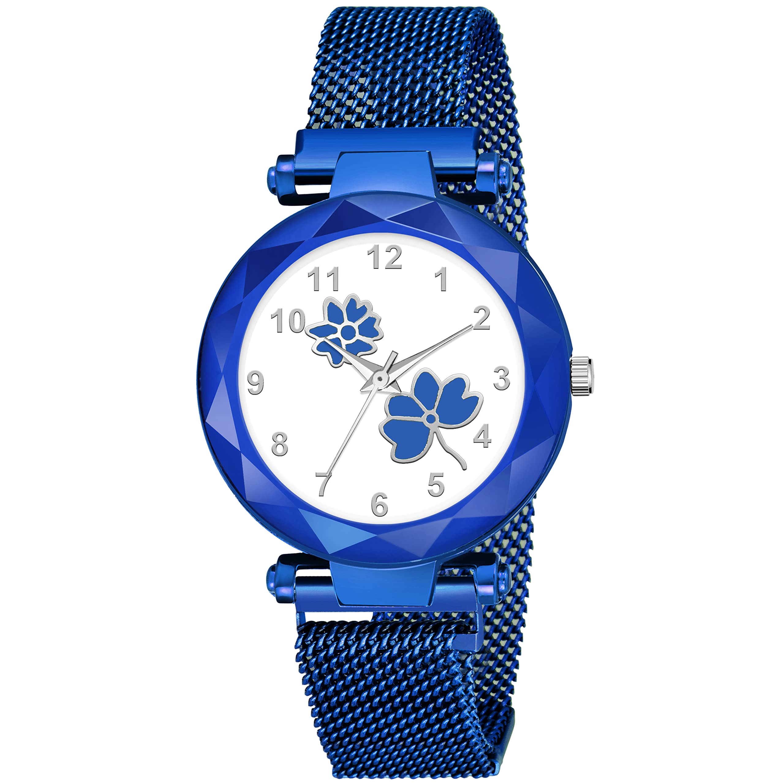 KIROH Analogue Flower Dial Magnetic Metal Strap Watch for Girls and Women (Blue-Blue) (B0B31KZ6GV) Amazon Price History, Amazon Price Tracker