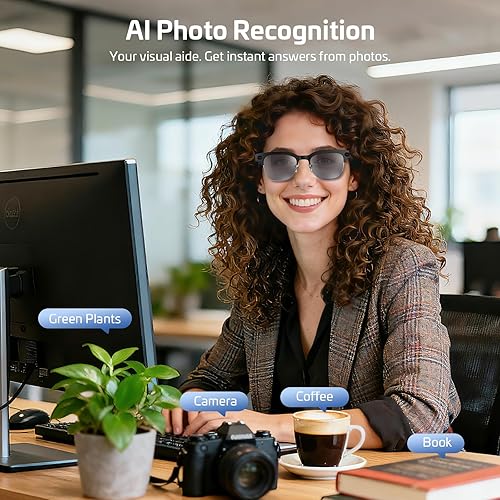 Miniatura 4 de AI Smart Glasses with Camera,8MP 4K HD Camera Glasses,Supports AI Voice ControlPhotoVideoAudio Recording,Bluetooth Glasses with 133