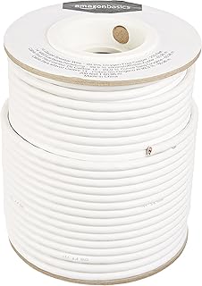 Amazon Basics 14-Gauge Audio Speaker Wire Cable - 99.9% Oxygen-Free Copper, 200-foot, White