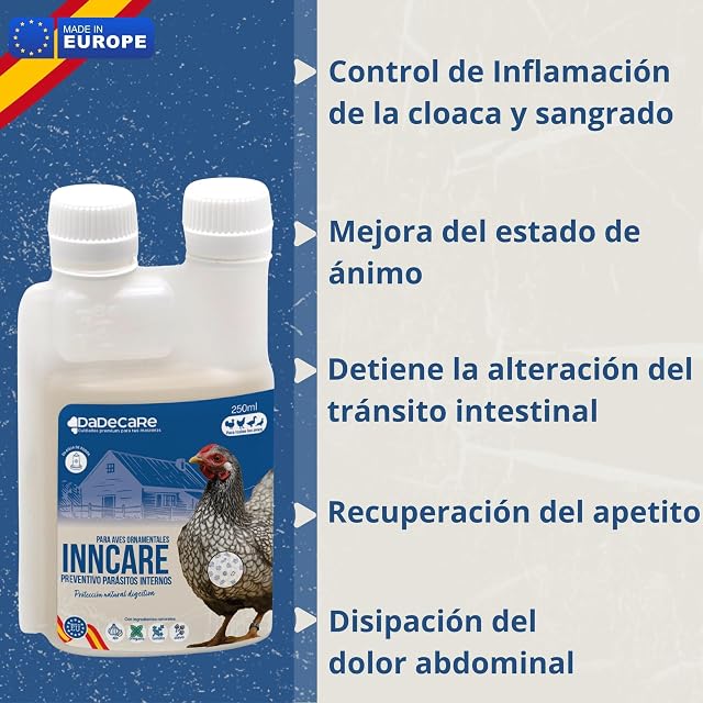 Foto 3 de 7 de DADECARE Preventivo Parasitos Internos Natural 250 ml - Gallinas, Aves de Corral y Exóticas