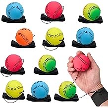 Playbees Wrist Baseballs Neon Reactive - 12 Pack - Practice Sports Balls for Fun Outdoor Activity for Kids - Spring Training, Party Favor, Baseball Season Gift, Sports Team Party Bag Filler