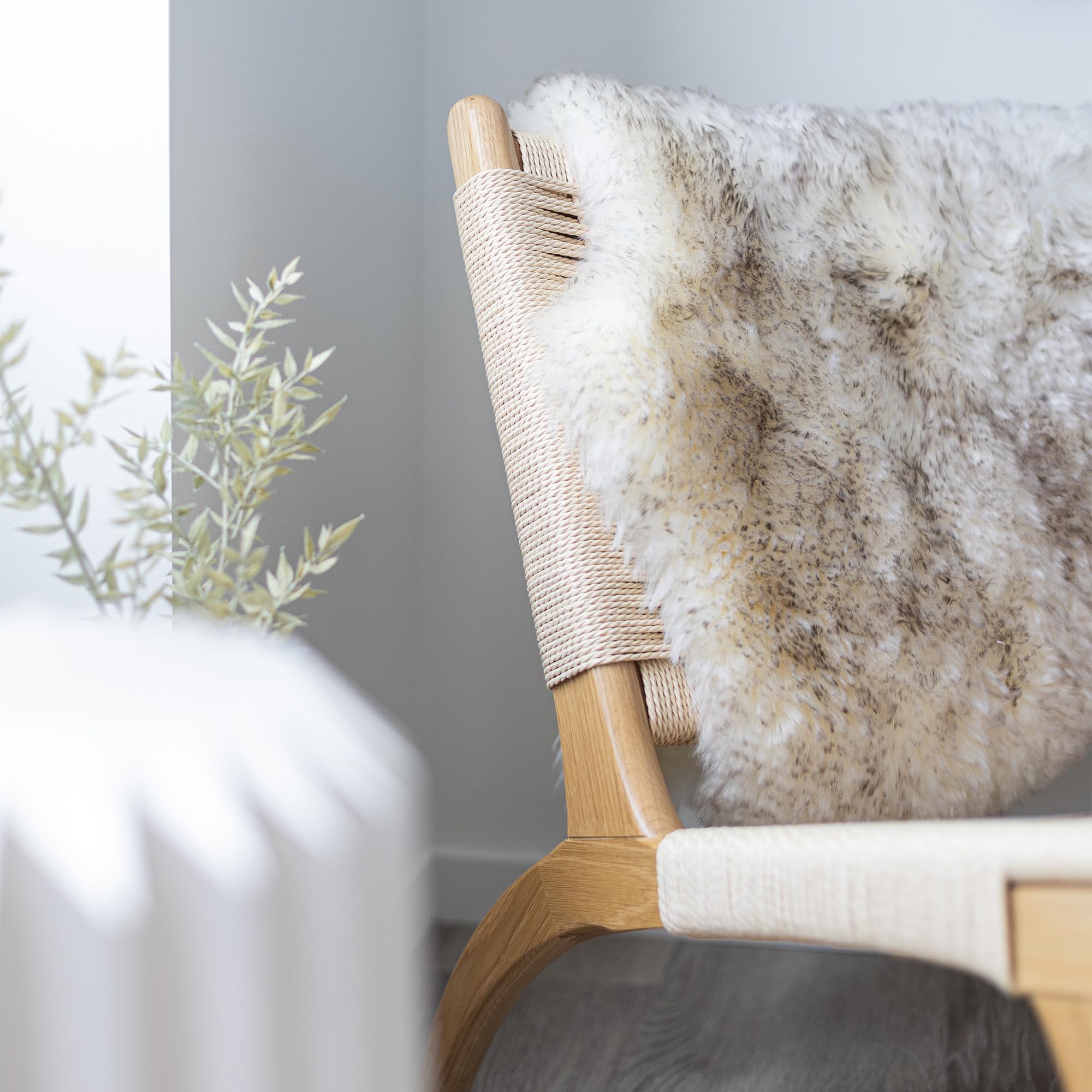 Alfombra Nordic Sheep de piel de cordero 100% orgánica, piel auténtica, 85x60 cm, Nueva Zelanda, piel natural, para salón, estera, sofá o silla