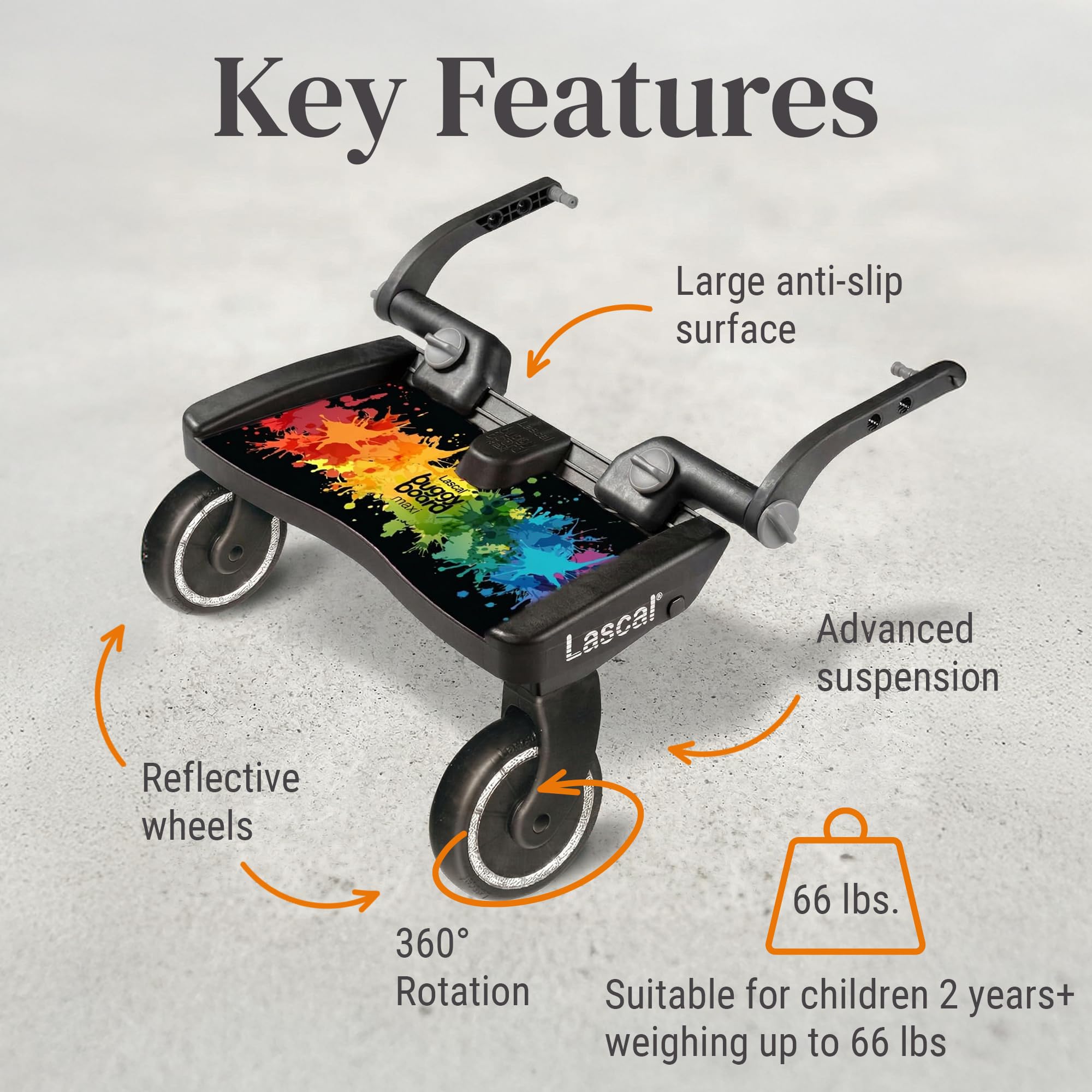 Amazon.com : BuggyBoard Maxi - Rainbow Splash : Baby