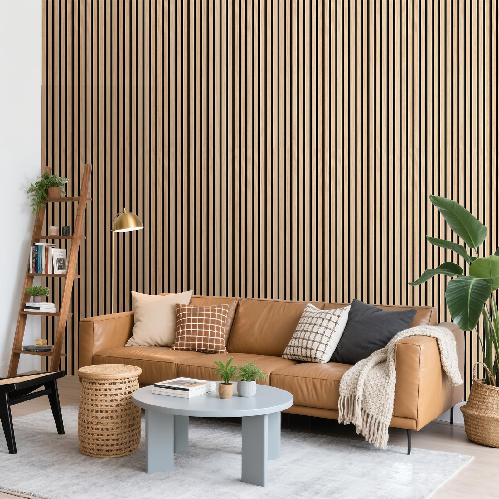 Paneles acústicos autoadhesivos, juego de 2 unidades, 100 x 52 cm, aislamiento acústico, reducción del eco, paneles de pared de chapa de madera, paneles acústicos de madera para decoración de pared