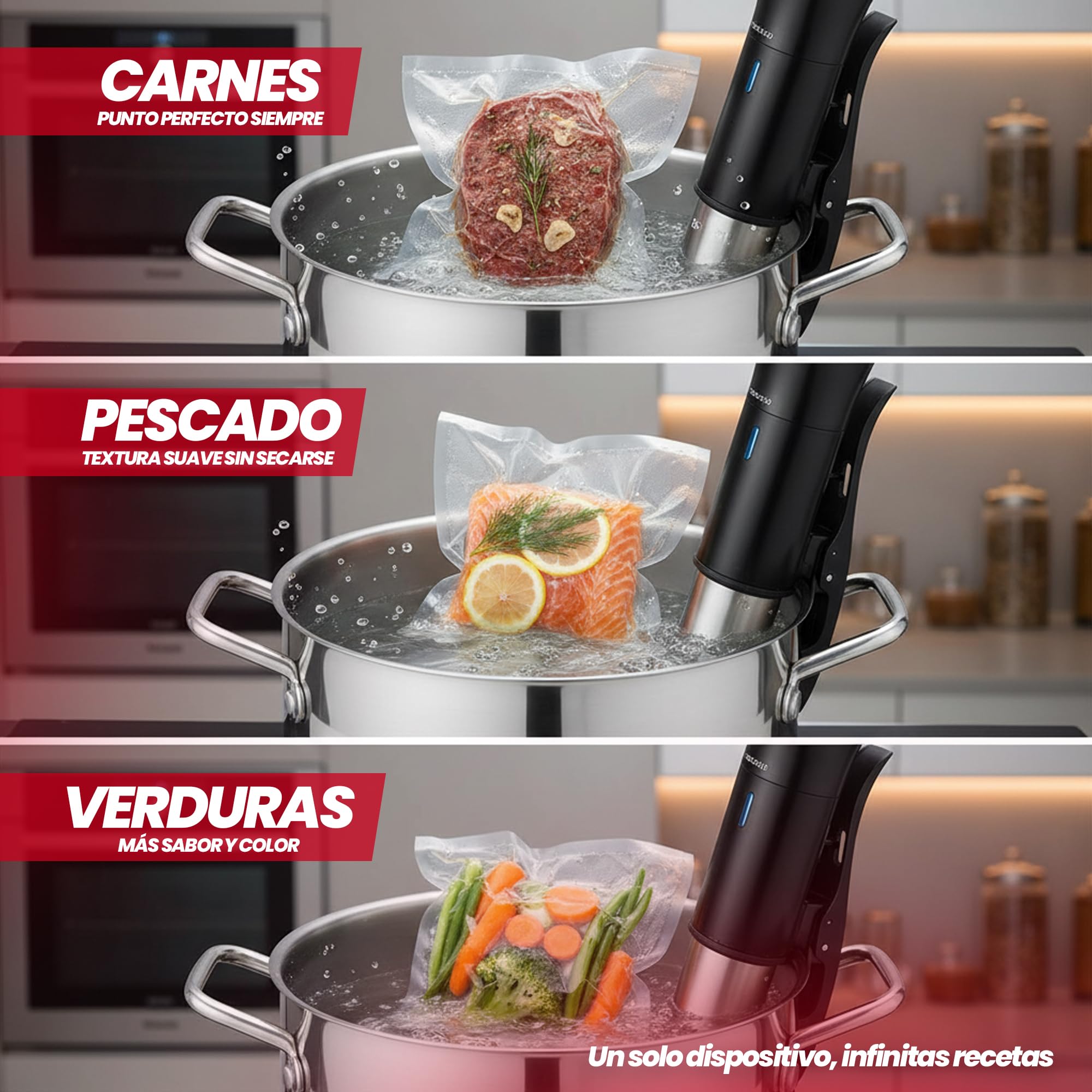 SOGO Roner sous vide électrique à cuisson lente dans l'eau, écran numérique et contrôle tactile – Roner cuisine basse température et circulation constante 15 l – Cuisine précise contre la surchauffe