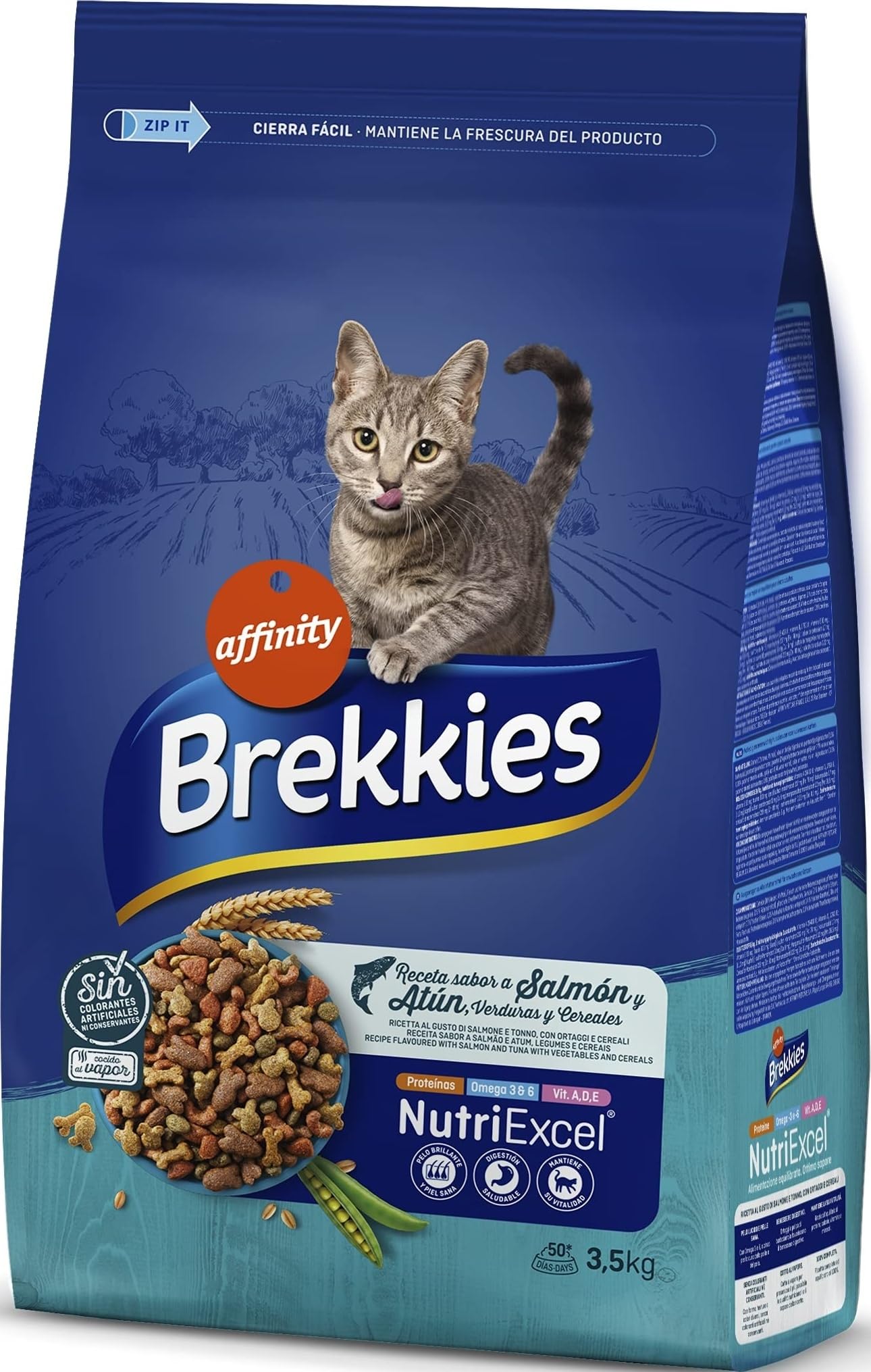 Brekkies Pienso para Gatos con Salmon, Atun y Verduras 3,5kg