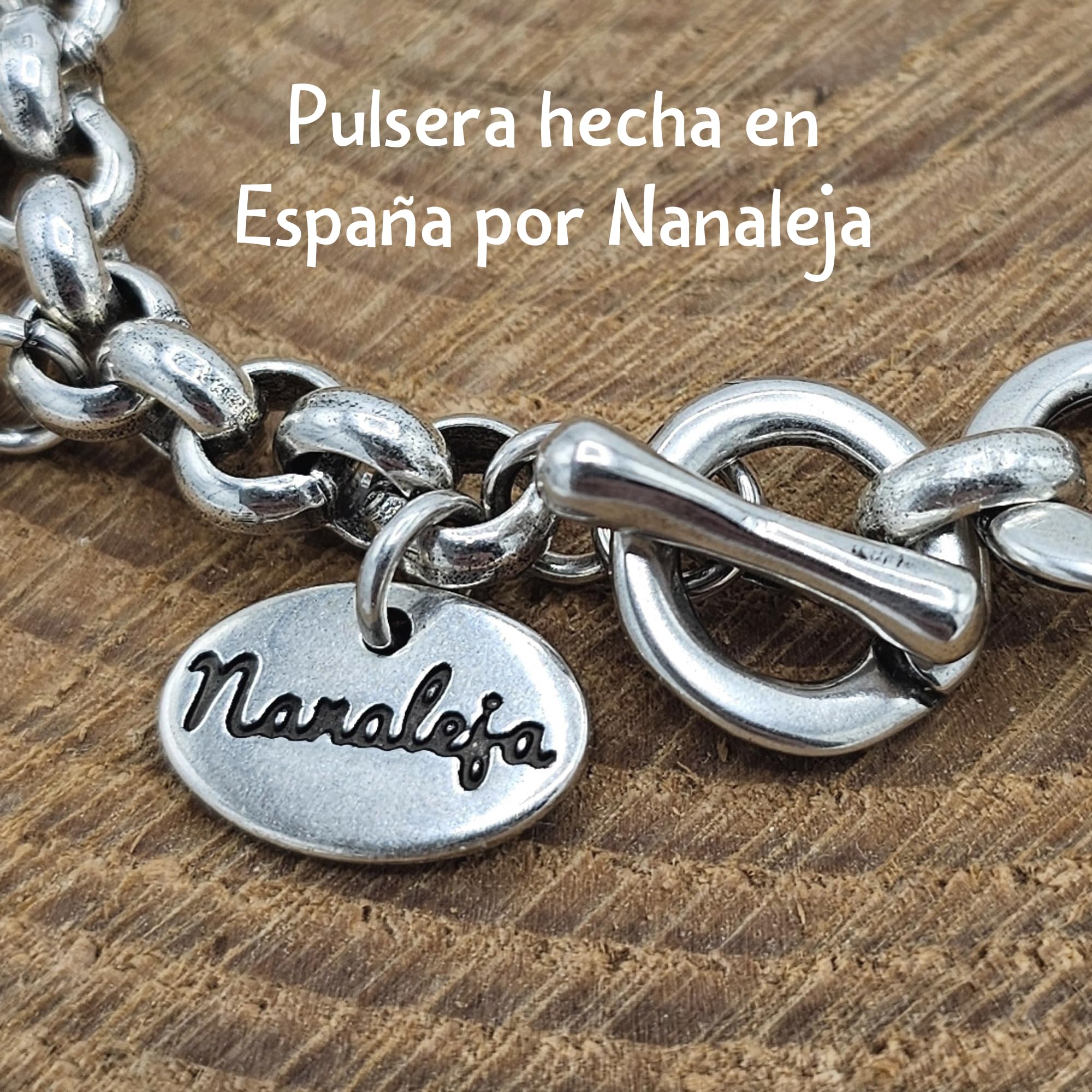 Pulsera Peluquera con 7 Charms de Peluquería, Pulseras Profesiones, Regalos Originales, Cierre Ajustable para Varias Medidas, Hecho en España
