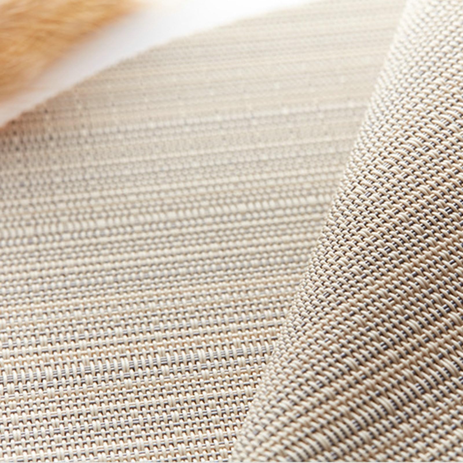 Tischset Set 12, Platzset aus Polyester Abwaschbar Beige Geflochten Oval, Platzdeckchen für Esstische Fest 45x32.5 cm