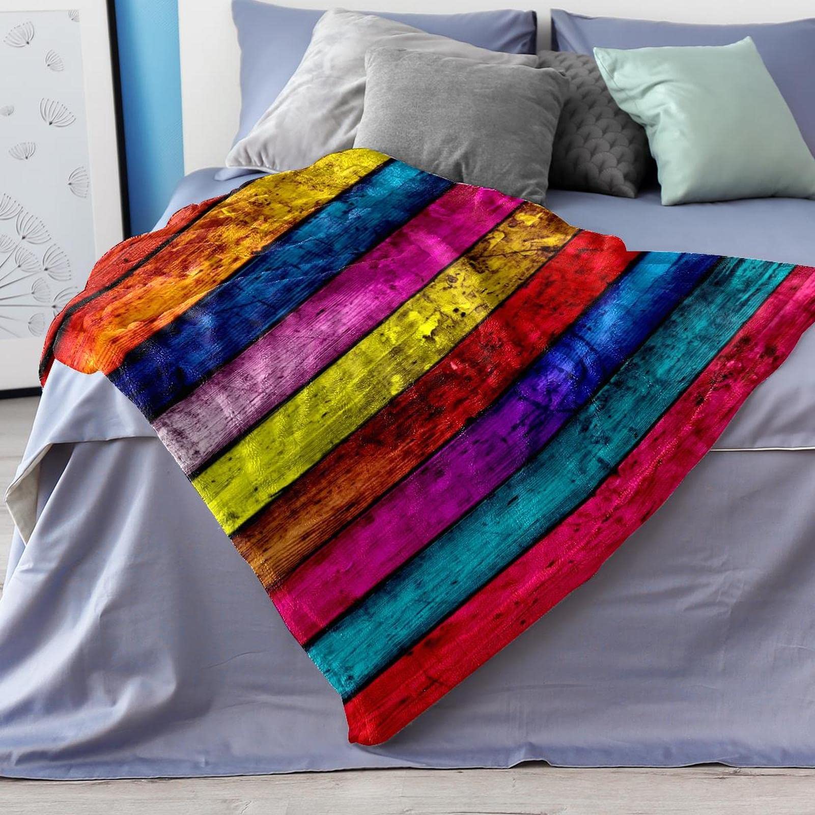 Coperta in pile di legno resistente alle intemperie per divano, divano o letto