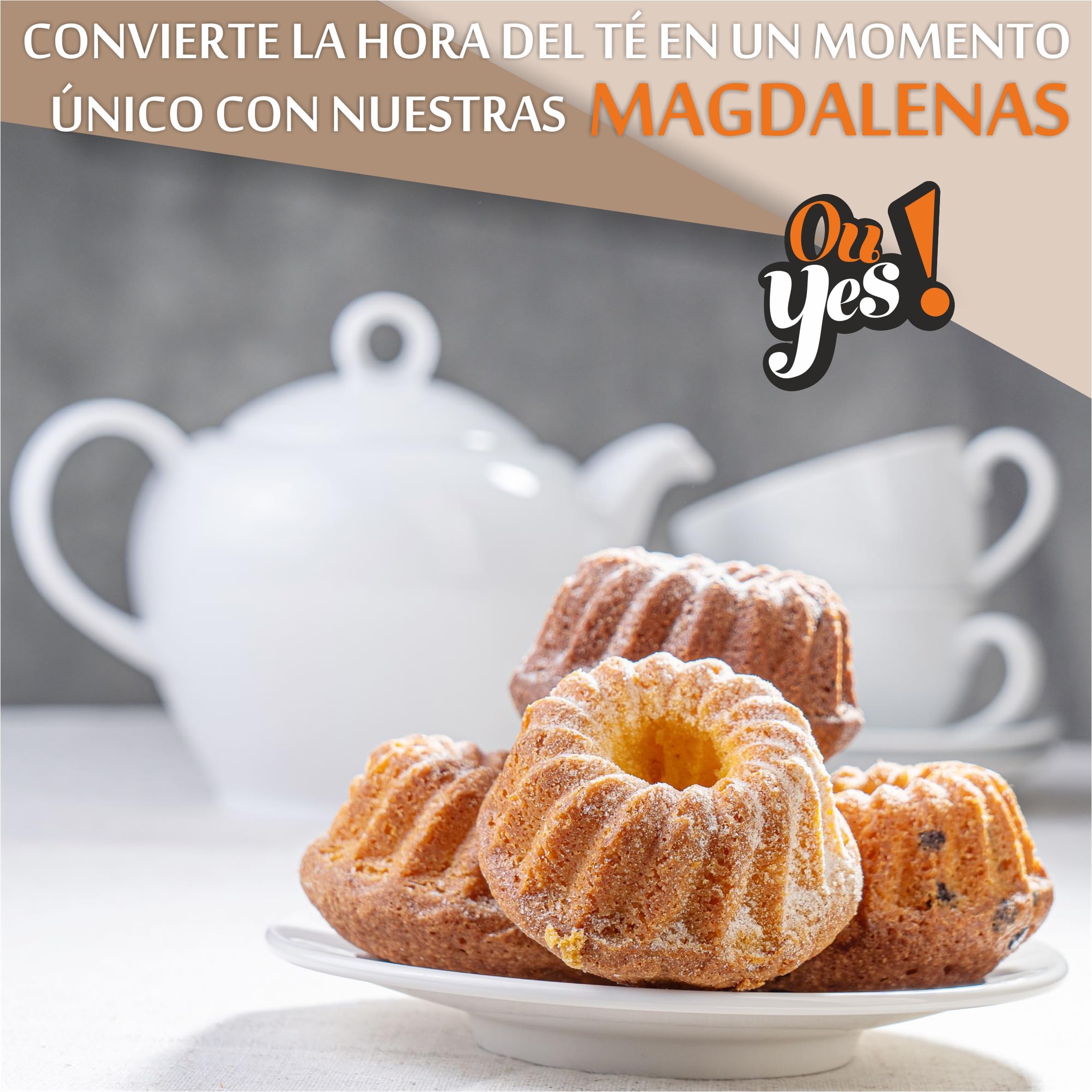 Ou Yes! 12 uds. x 51 g - magdalenas mixtas de 2 variedades - vainilla y cacao - envueltas en envoltorio individual y en paquetes listos para llevar (peso neto 612 g)