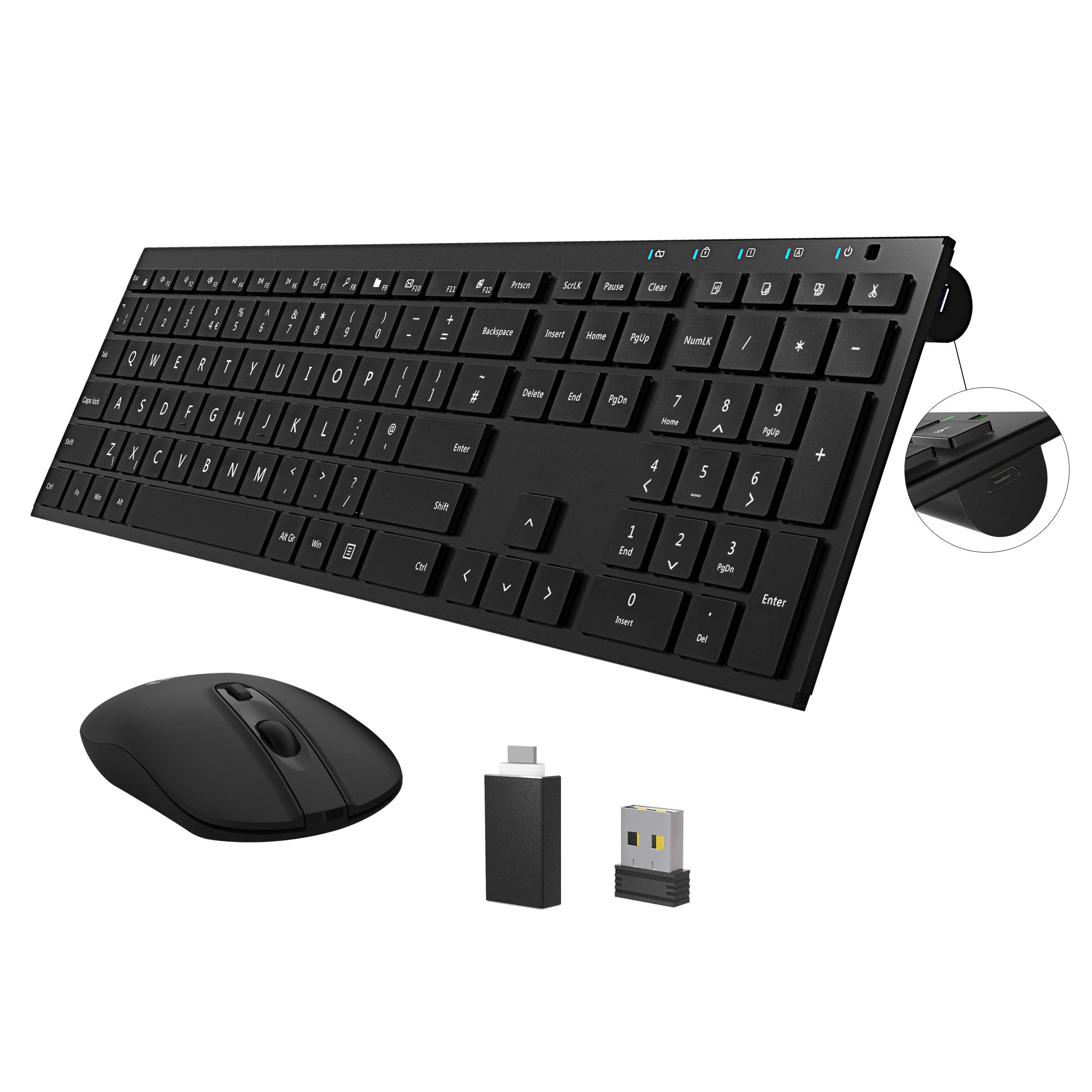 Buy Slim Wireless Keyboard and Mouse Combo, LeadsaiL 2.4G Cordless