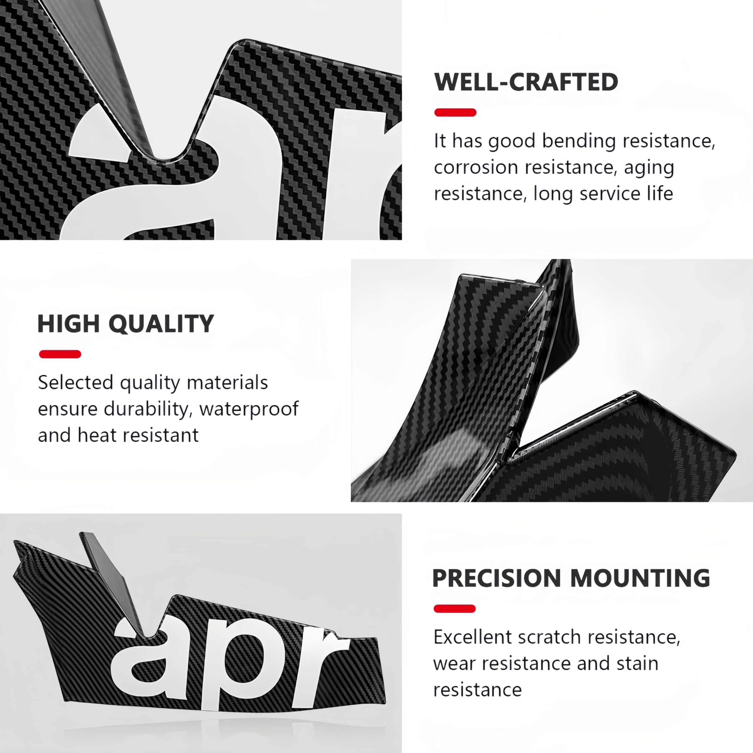 Für Aprilia RS660 Motorrad Winglet Aerodynamischer Spoiler 8 Farben, einstellbares und leichtes ABS-Material verbessert Stabilität und Leistung (Weiß)