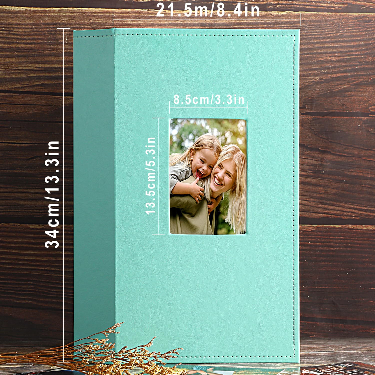Ywlake Traditional Leather Photo Album, 10 x 15 cm, 300 Horizontal Pockets for Weddings Family, Teal, 300 photos - Image 4