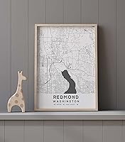 Vista 9 de Mapa de Redmond, Washington, Light 2 (12x16)