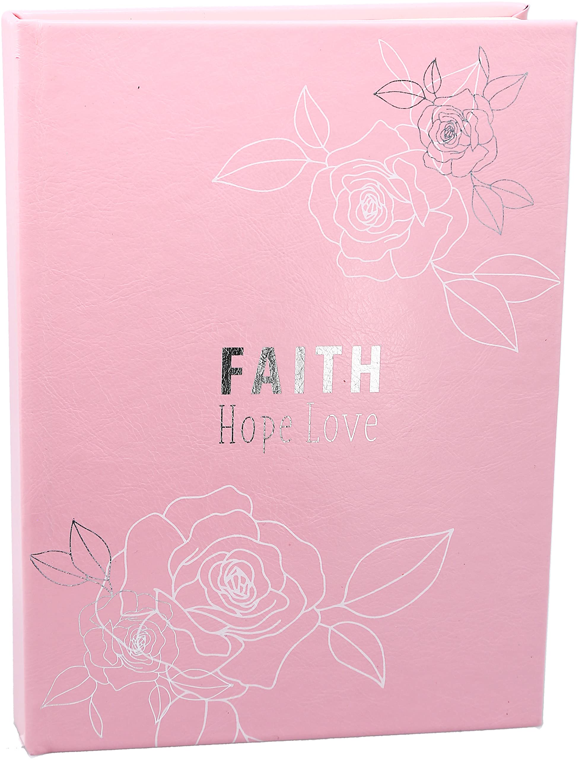 Diario rosa Faith Hope Love de tapa dura como detalle especial para los amantes de la lectura