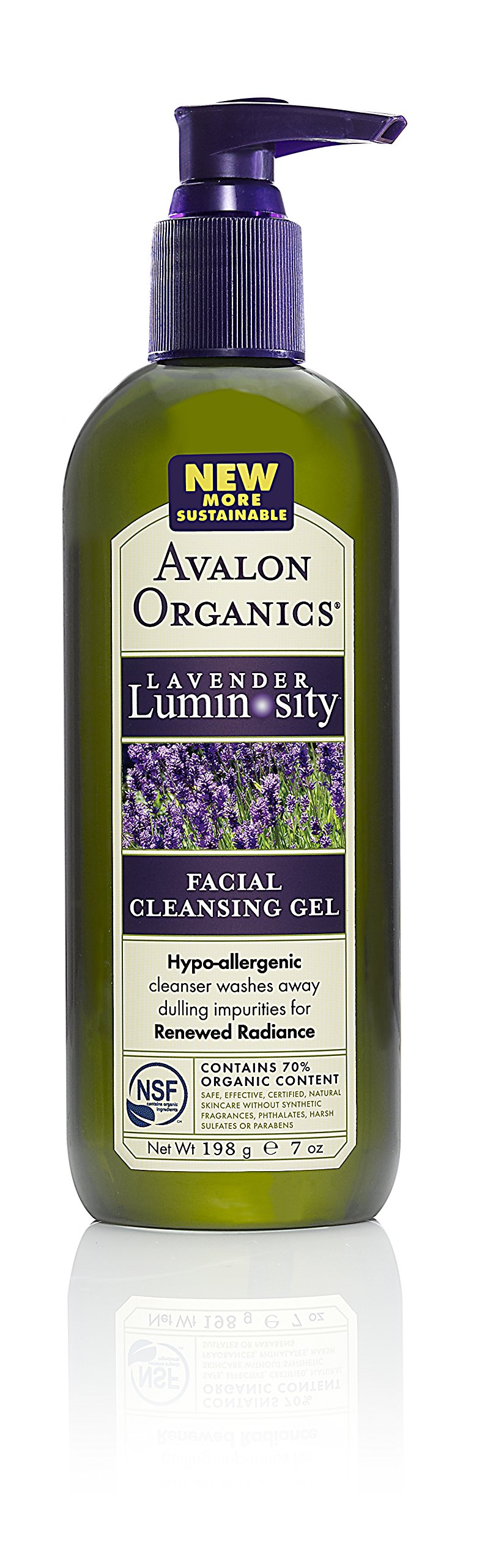 Avalon Organics Lavender Luminosity Facial Cleansing Gel, 7 Ounce Bottle