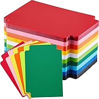 Vista 1 de 100 separadores de tarjetas intercambiables, separadores de tarjetas de plástico, separador multicolor esmerilado con pestañas, vertical estándar