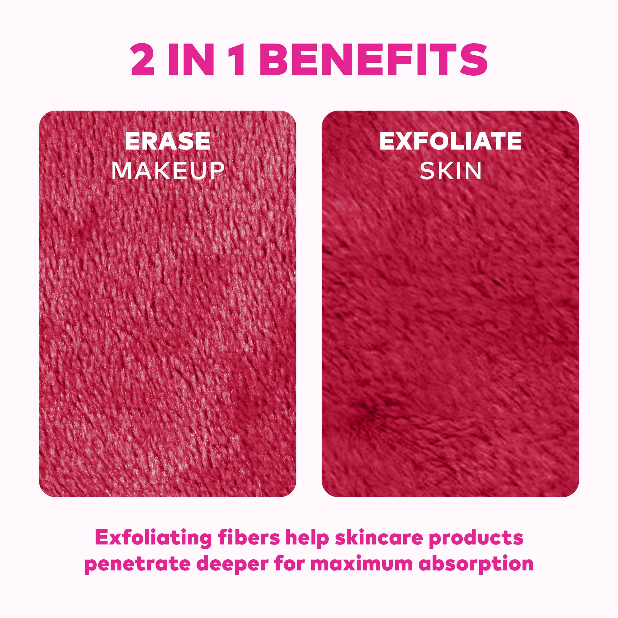 MakeUp Eraser, 7-Day Set, Erase All Makeup With Just Water, Including Waterproof Mascara, Eyeliner, Foundation, Lipstick, and More!