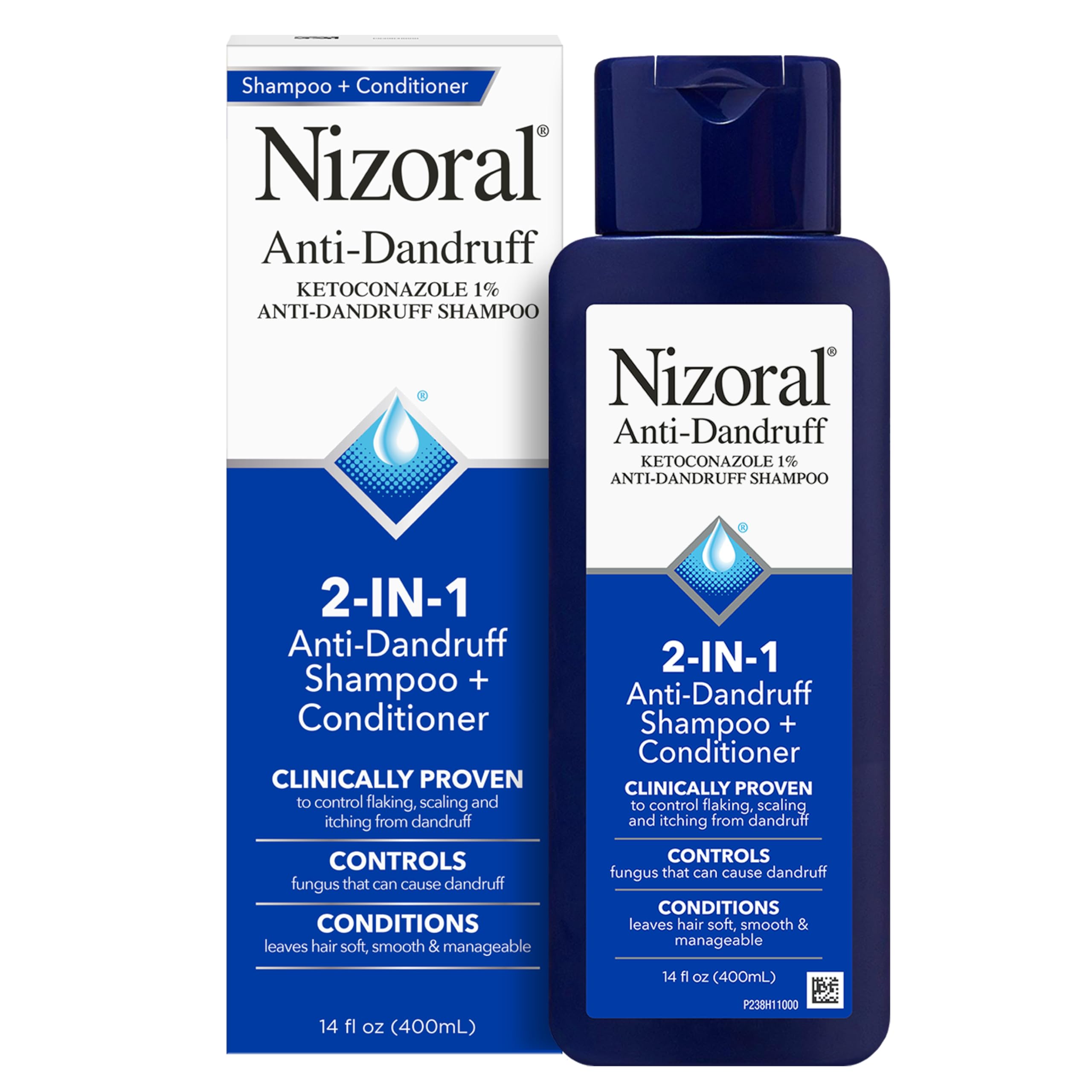 2-in-1 Anti Dandruff Shampoo and Conditioner, 14 Fl Oz, 1% Ketoconazole