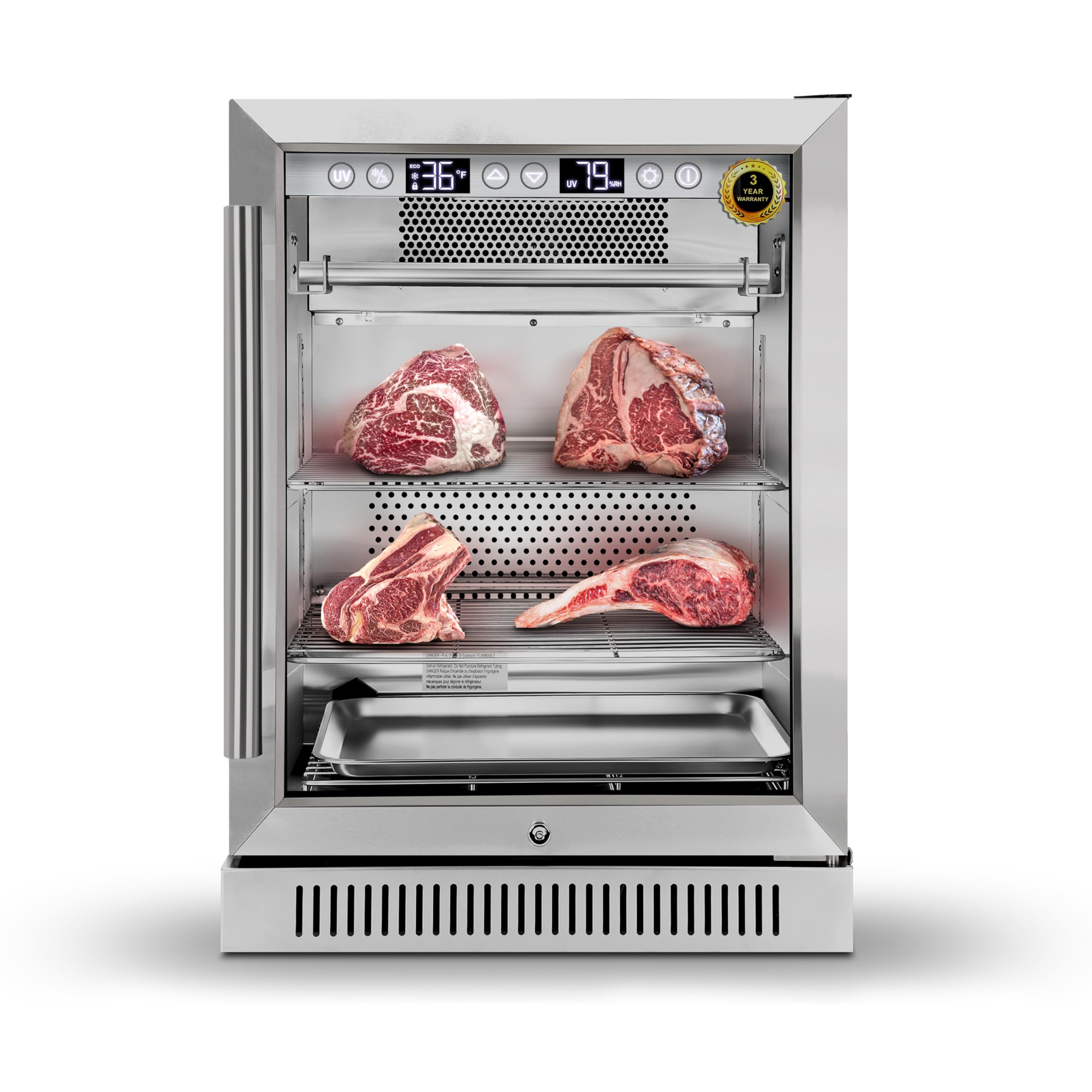 Cobalance Tankless Dry Aging Fridge for Steaks, No Water Tank Meat Ager for Ribeye, Chicken, Ham &amp; Cheese up to 66lbs, Home Meat Ager Refrigerator, Perfect for Salami, Tender Aged Beef and Game